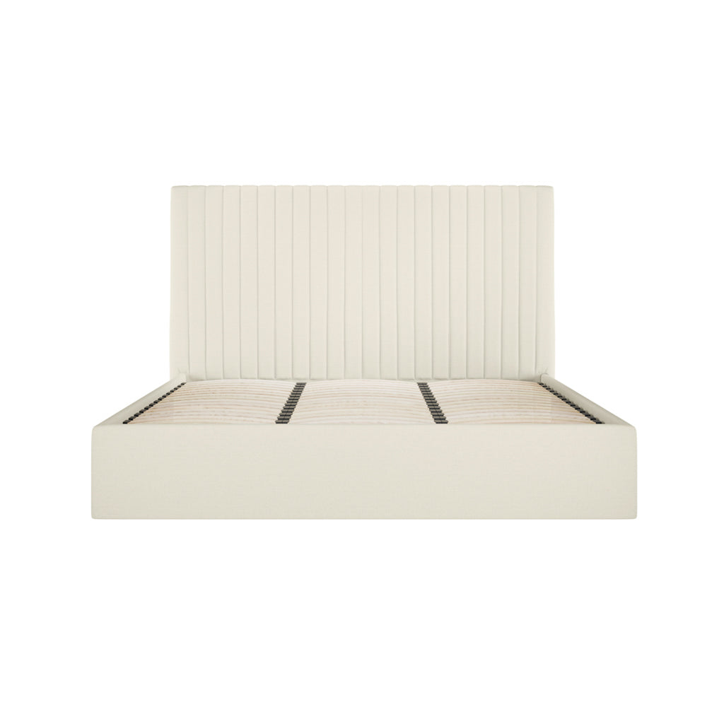 Berlin Milk Tall Ottoman Super King Size Bed