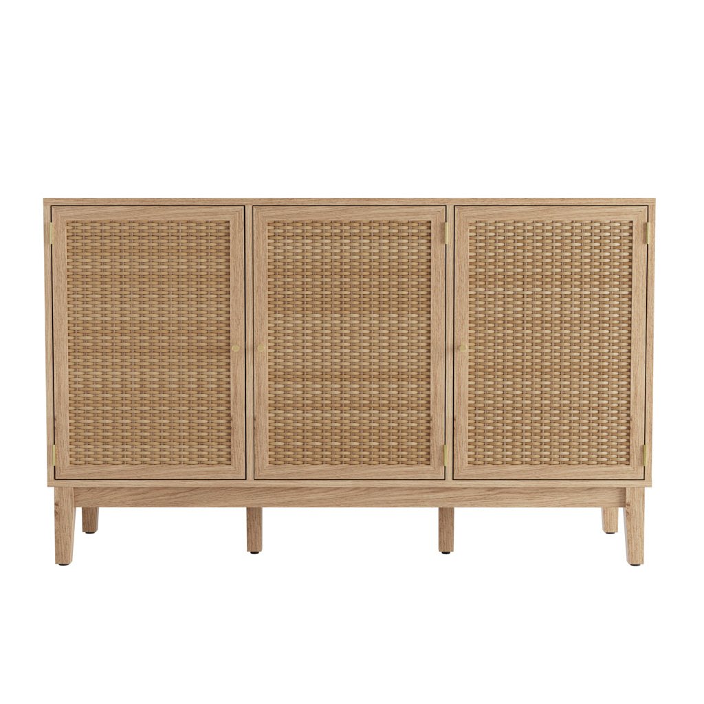 Bordeaux Boho Natural Wood & Rattan Sideboard | Large