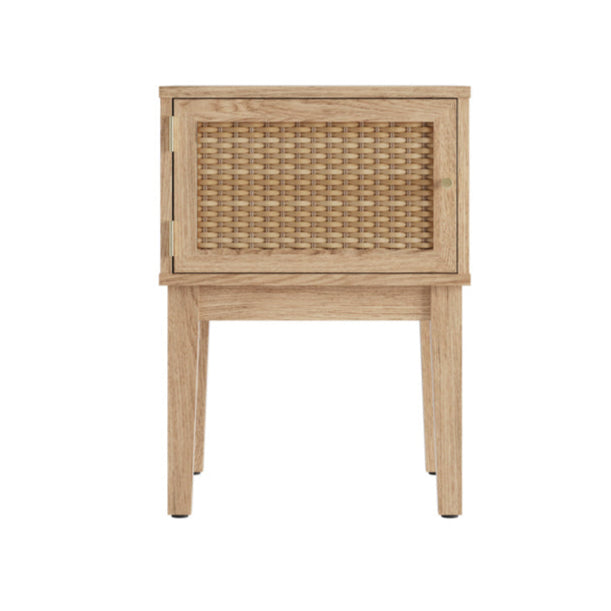 Bordeaux Boho Natural Wood & Rattan Square Side Table