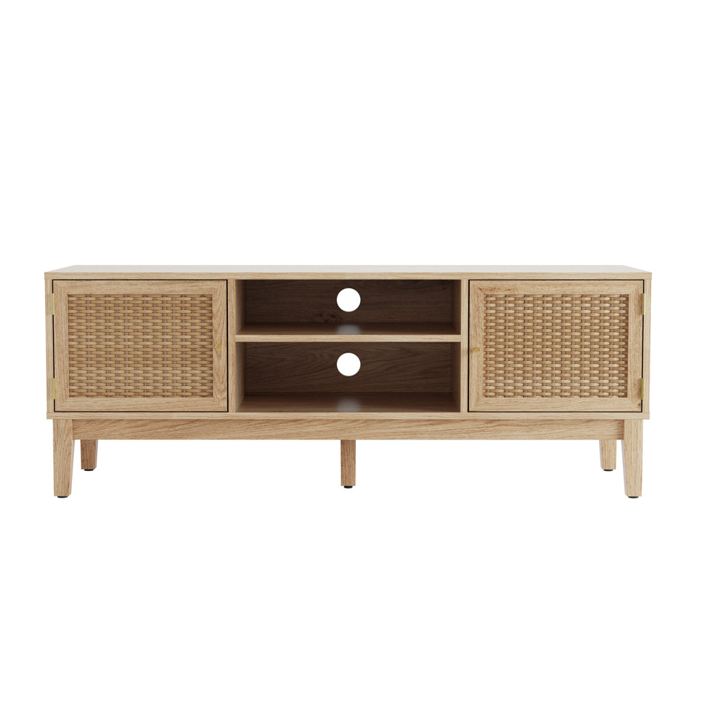 Bordeaux Boho Natural Wood & Rattan TV Unit