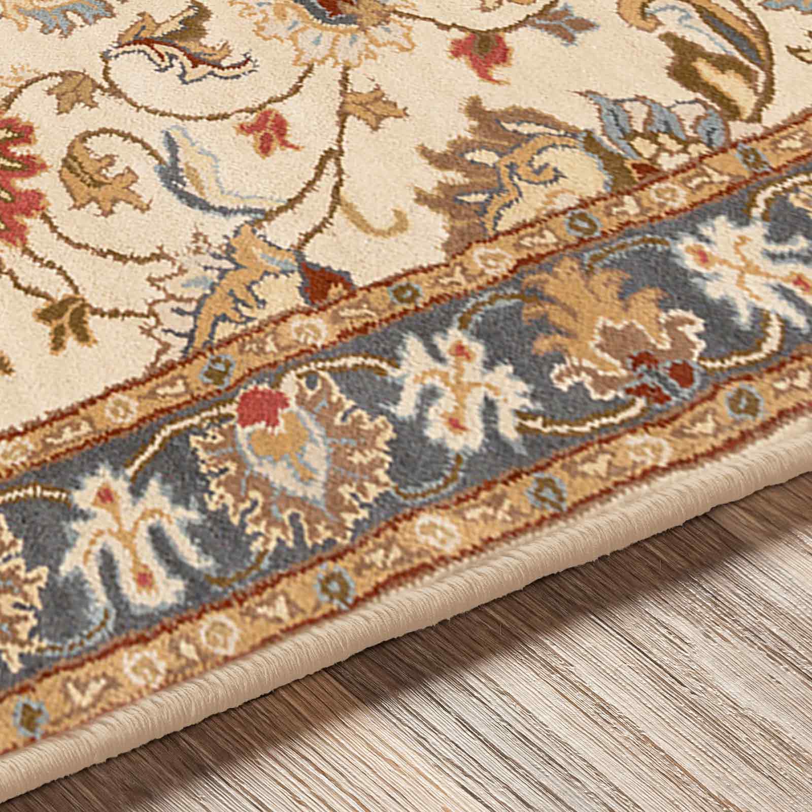 Caesar Traditional Hand Tufted Wool Brown & Dusty Sage Rug 152x244cm - texture detail