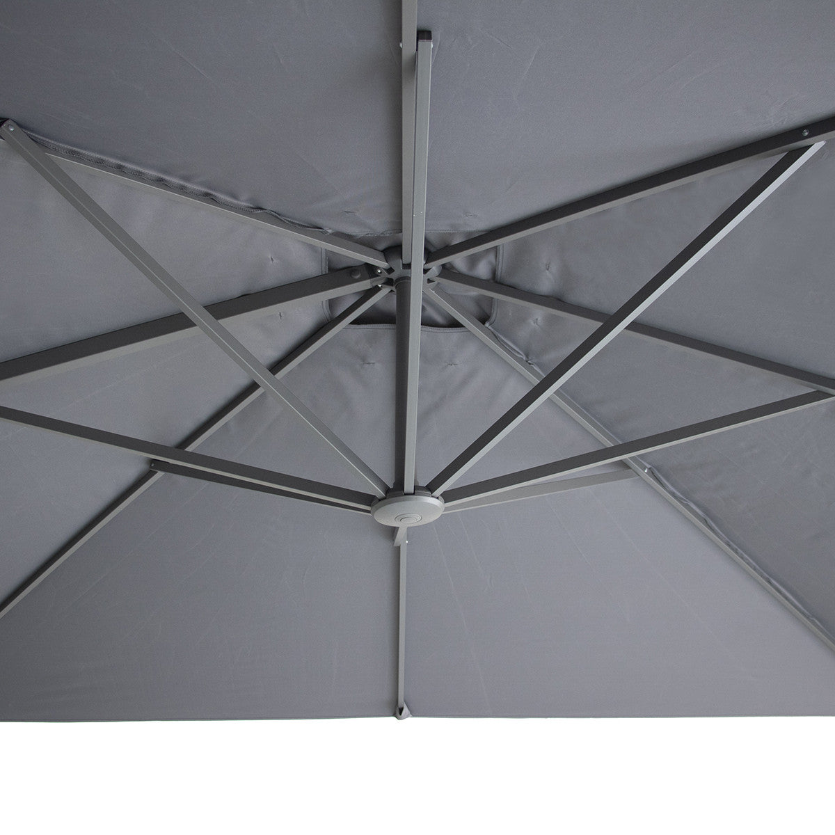Helios 3m x 3m Square Rotating Cantilever Parasol with Base - Charcoal Grey