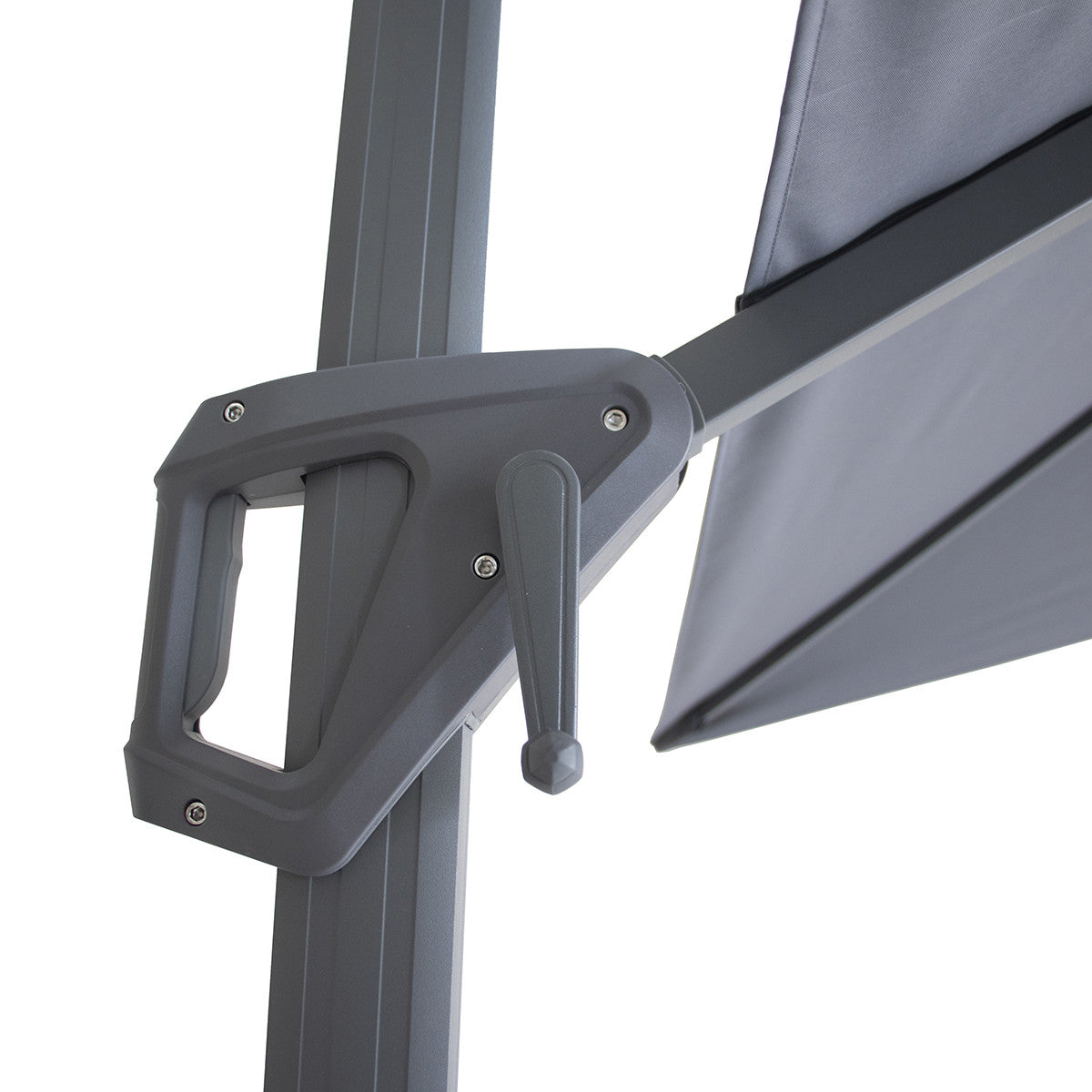 Helios 3m x 3m Square Rotating Cantilever Parasol with Base - Charcoal Grey