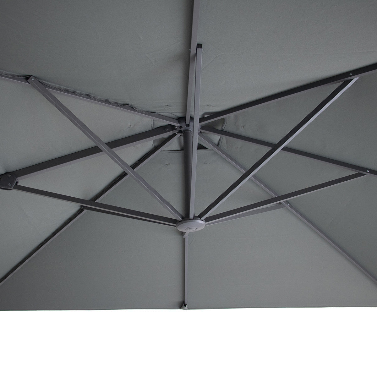 Helios 3m x 3m Square Rotating Cantilever Parasol with Base - Oil Green