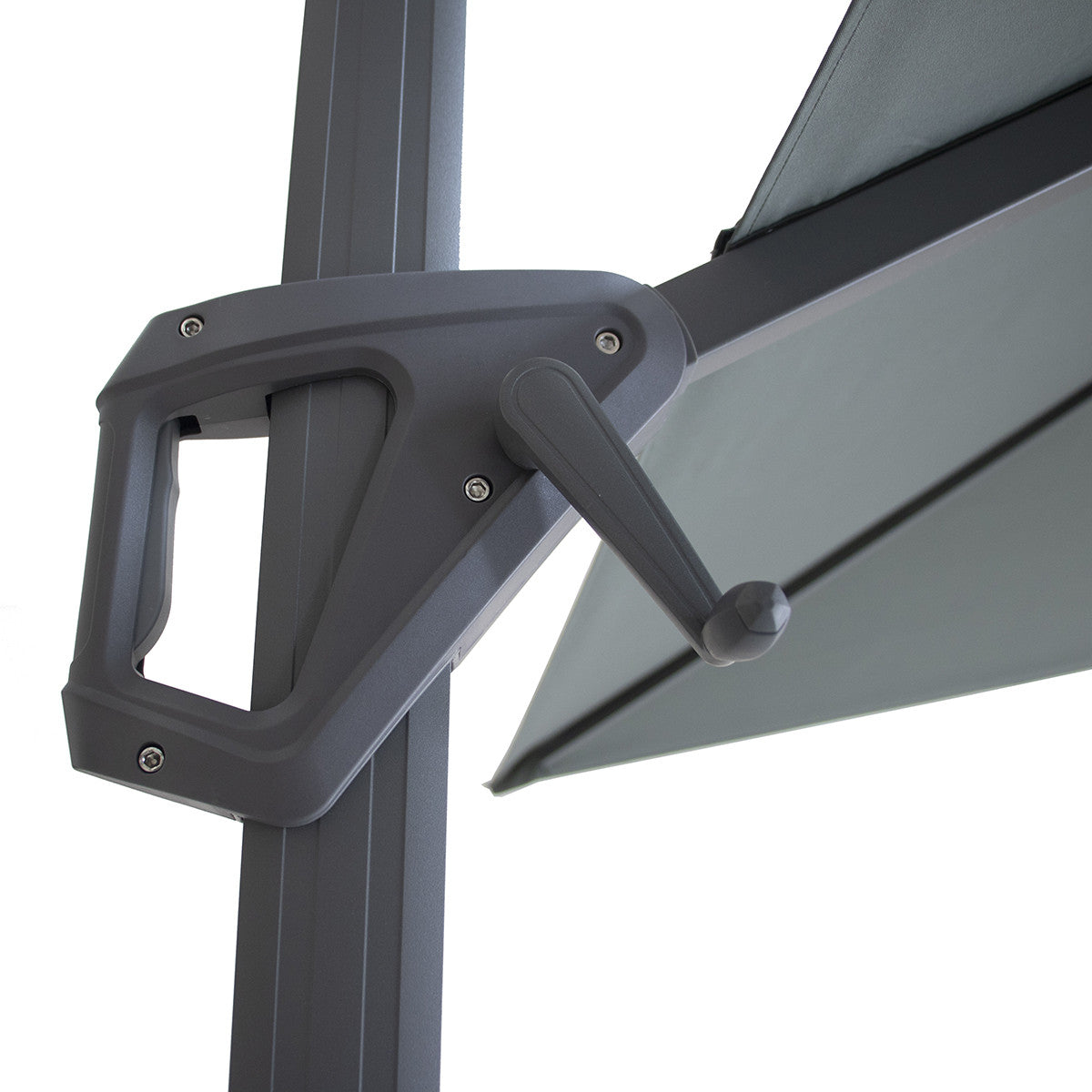 Helios 3m x 3m Square Rotating Cantilever Parasol with Base - Oil Green