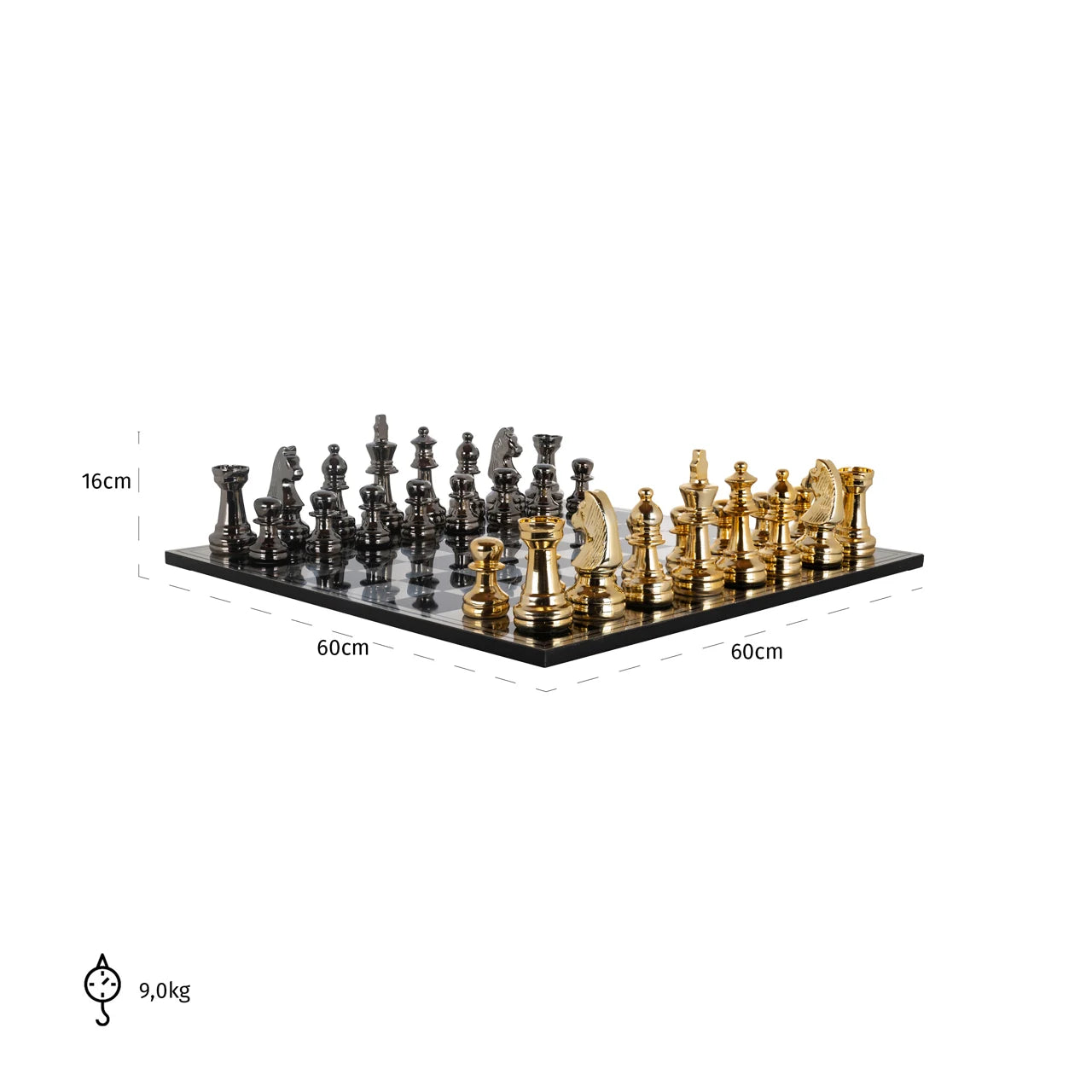 Richmond Interiors Saray Black & Gold Chessboard Set
