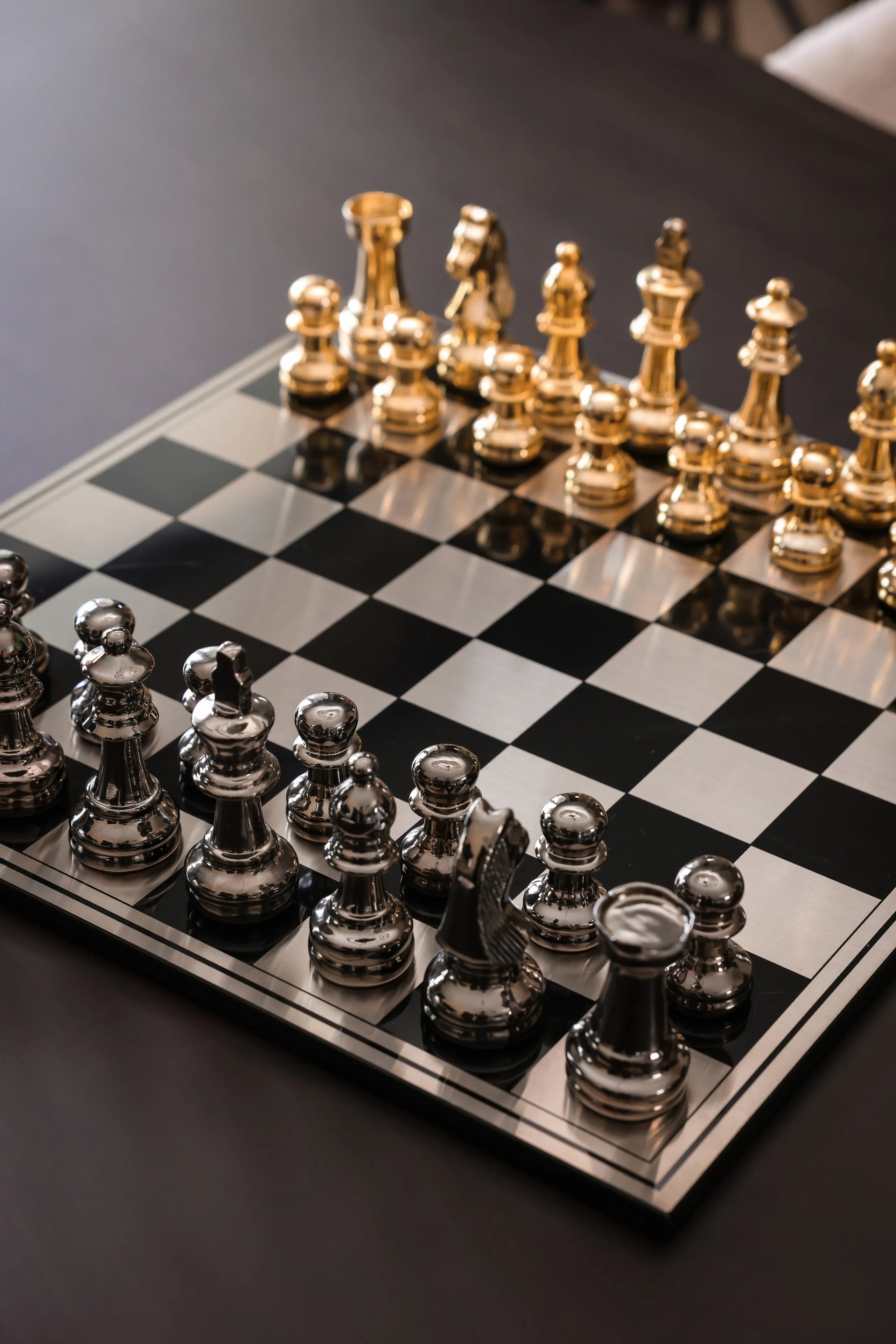 Richmond Interiors Saray Black & Gold Chessboard Set