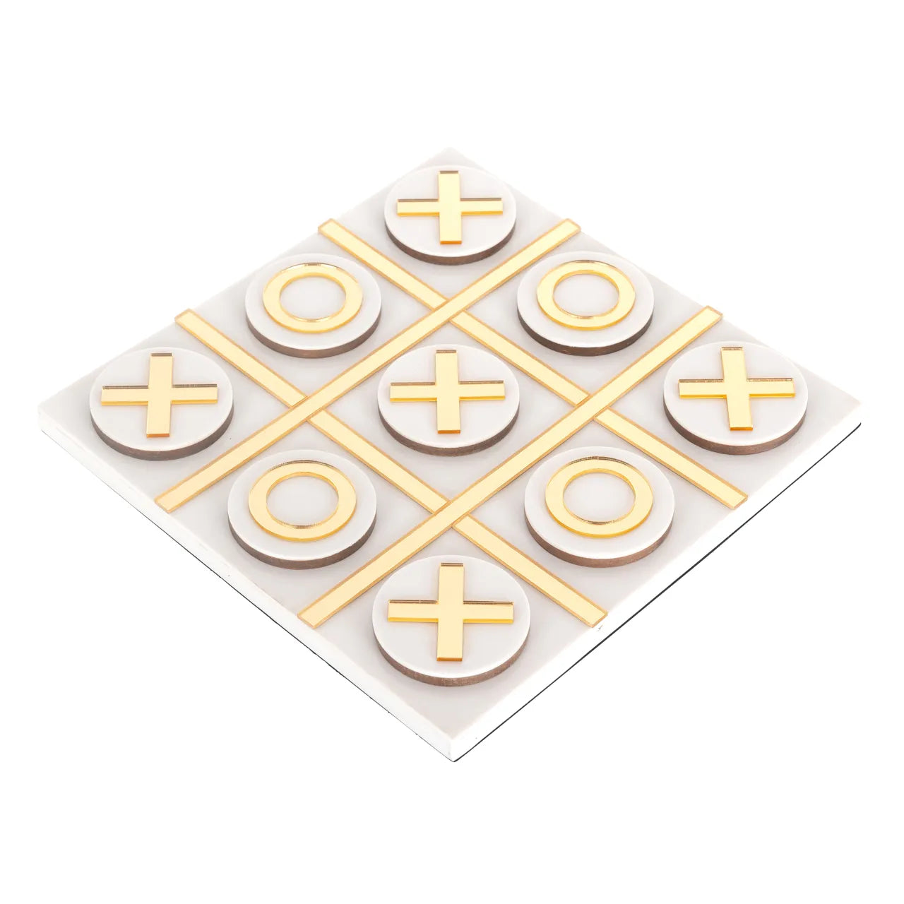 Richmond Interiors Maylie White & Gold Tic Tac Toe Board