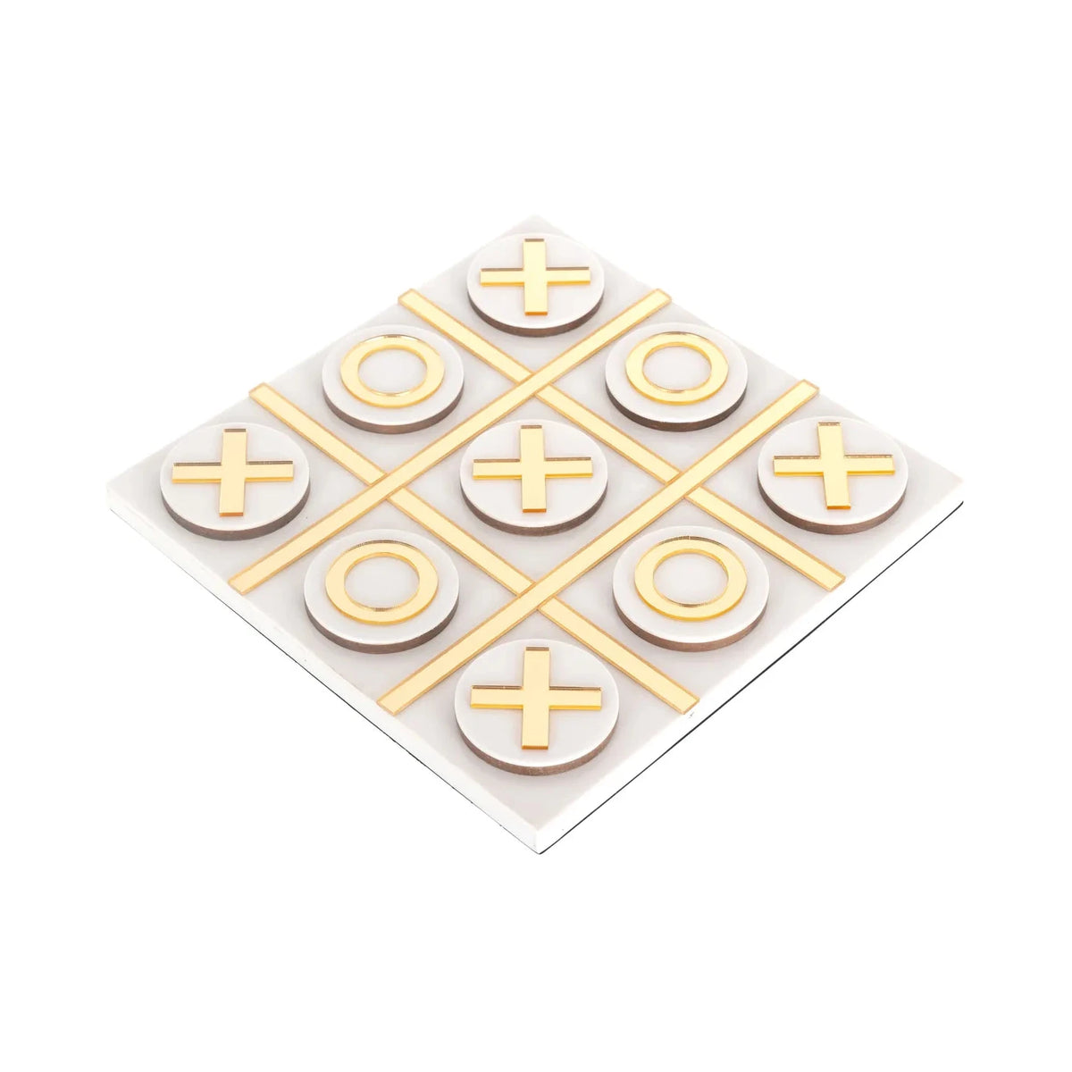 Richmond Interiors Maylie White & Gold Tic Tac Toe Board