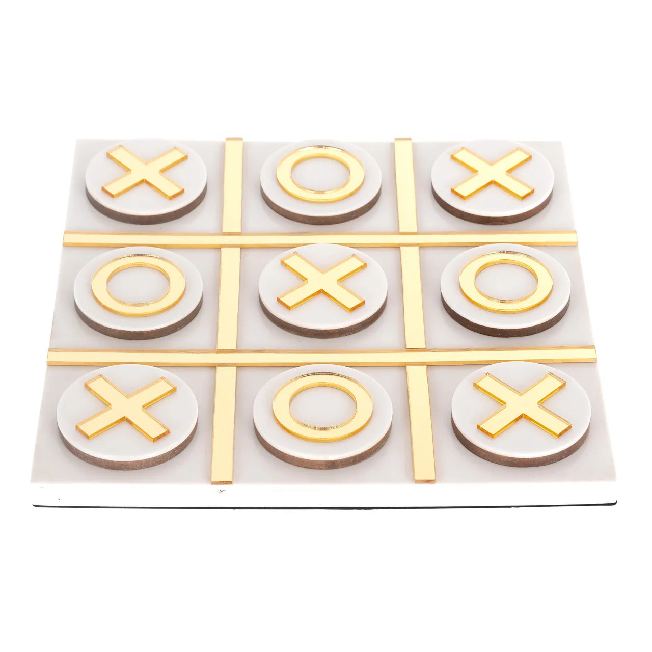 Richmond Interiors Maylie White & Gold Tic Tac Toe Board