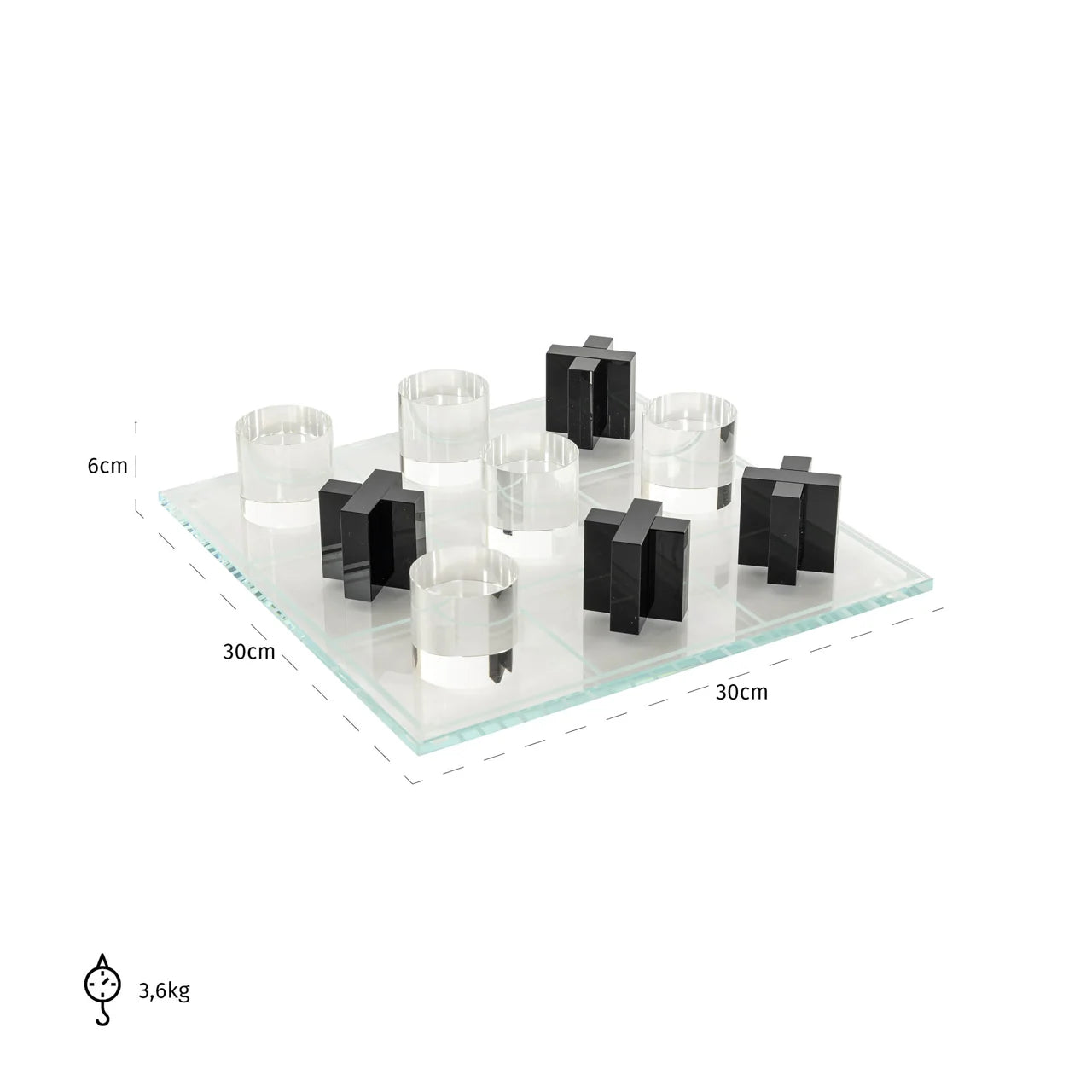 Richmond Interiors Zala Glass Tic Tac Toe Decorative Board