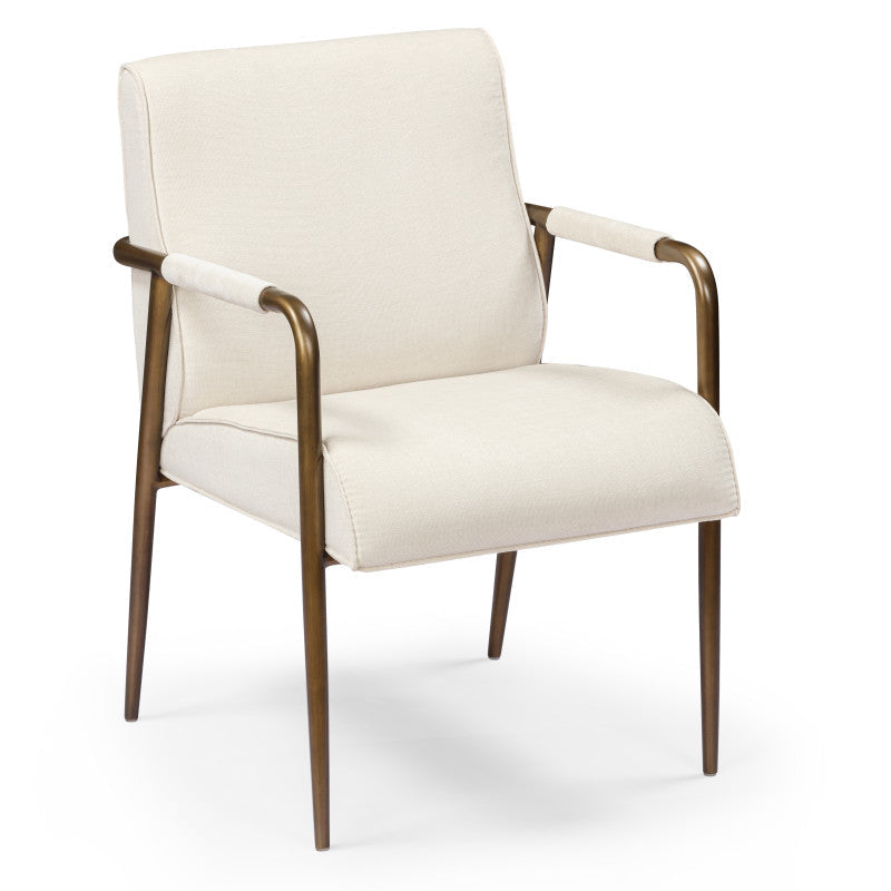 DI Designs Campden Clay Cream Linen & Bronze Club Dining Chair