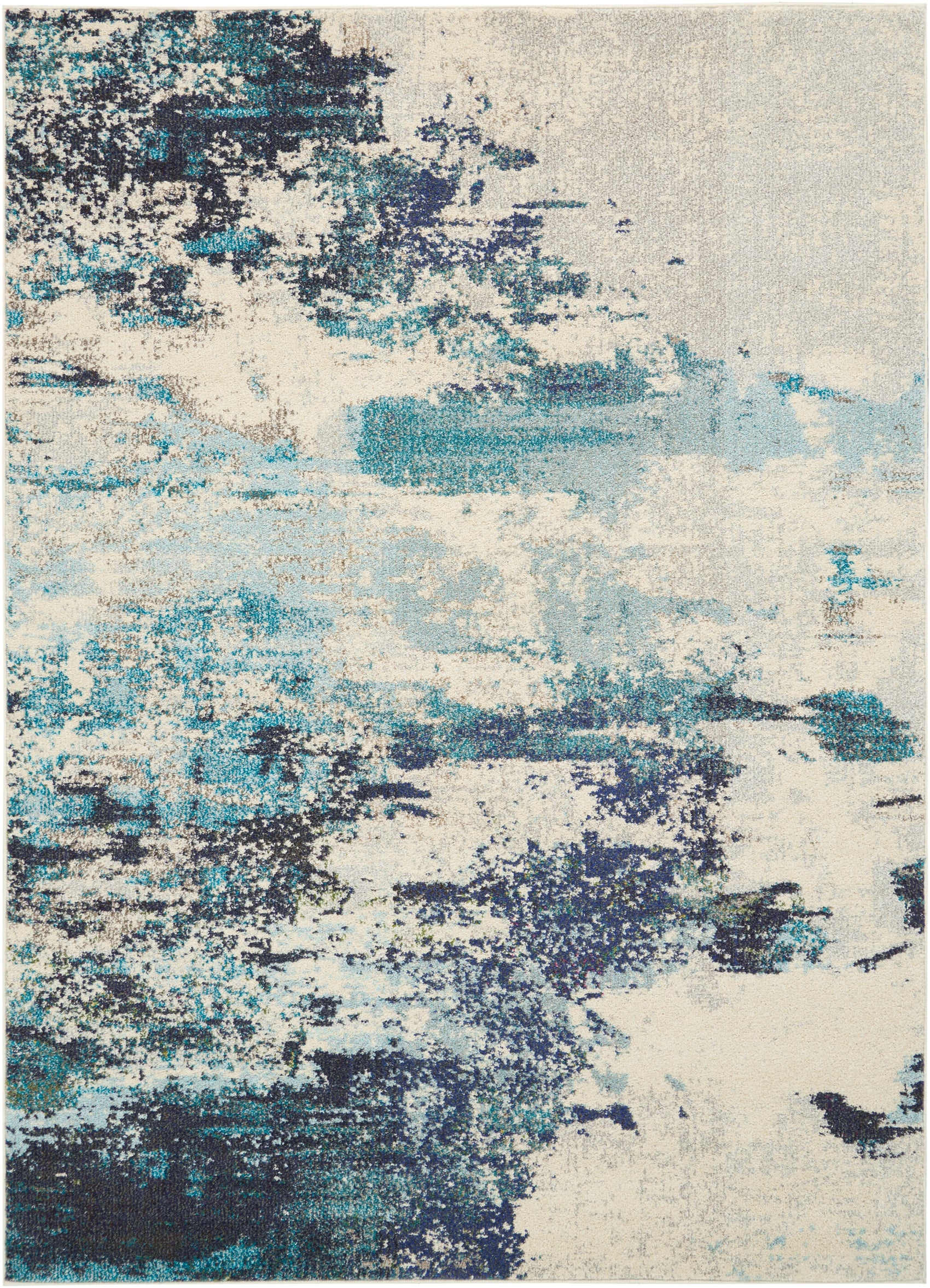 Nourison Celestial CES02 Ivory Teal Blue Rug