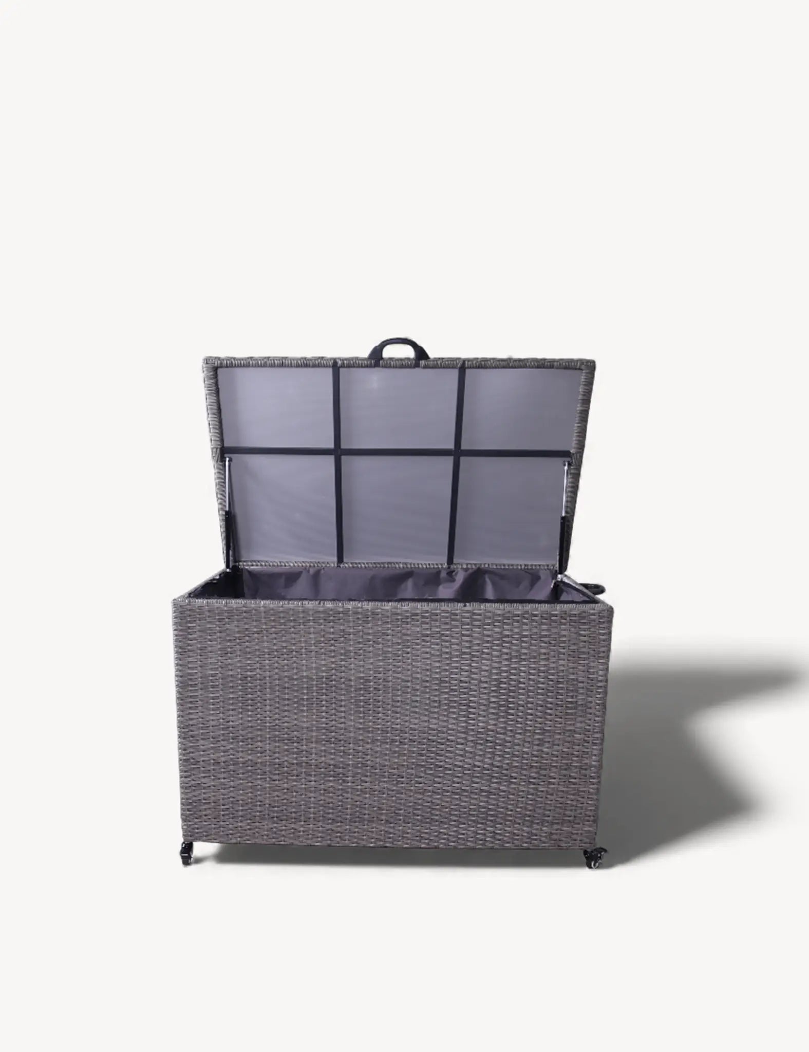 Charcoal Weave 510L Cushion Storage Box Black
