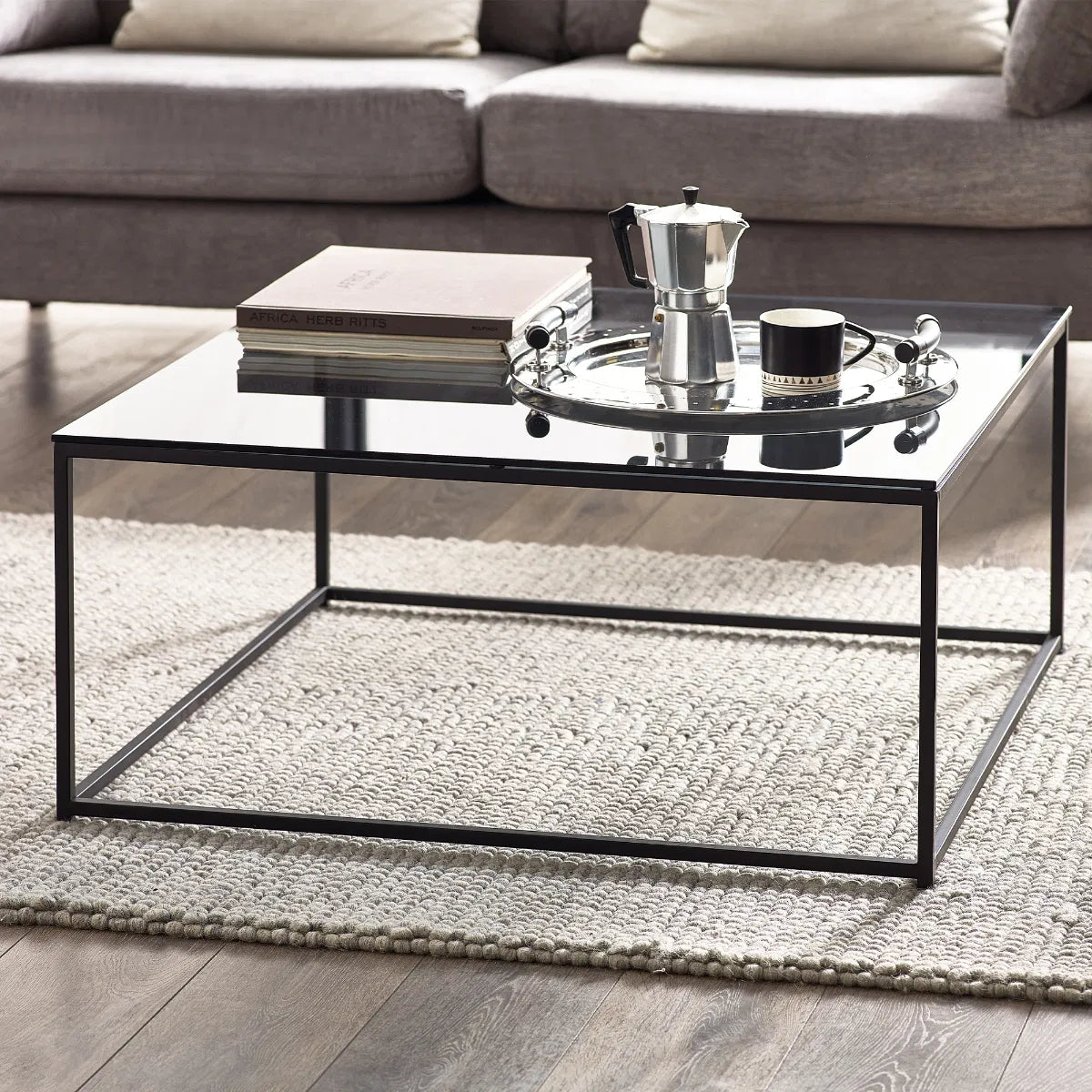 Mayfair Smoked Glass Square Coffee Table