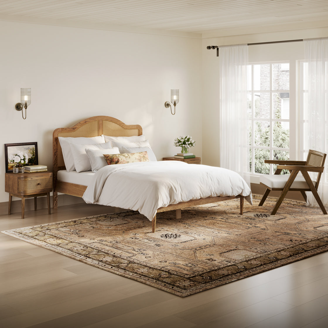 Claude Smoked Wood Double Bed