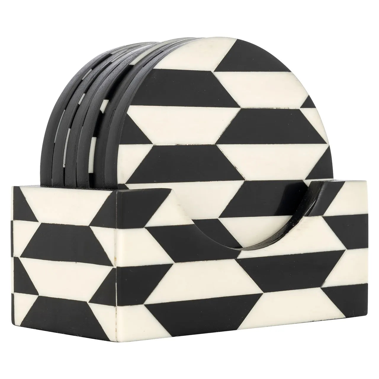 Richmond Interiors Jula Black & White Round Coasters - Set of 6