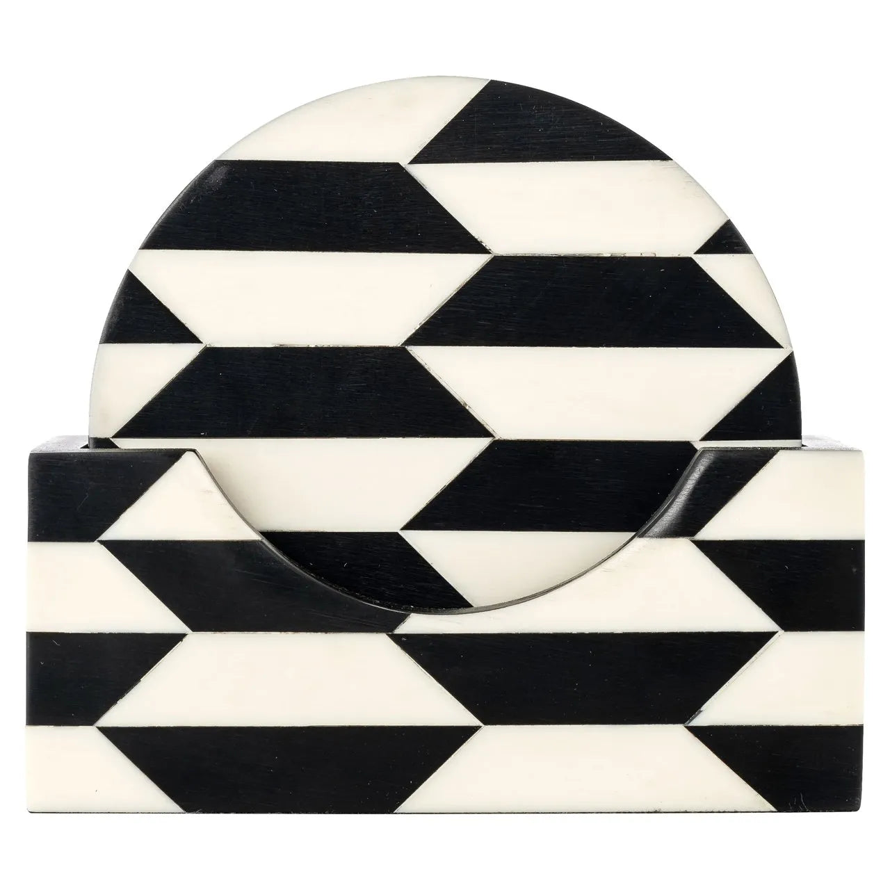 Richmond Interiors Jula Black & White Round Coasters - Set of 6
