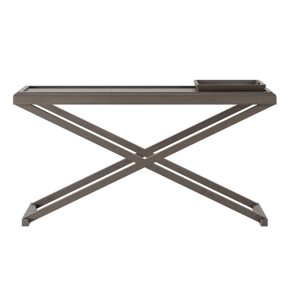 DI Designs Bentley Grey Oak Wood Cross Leg Console Table