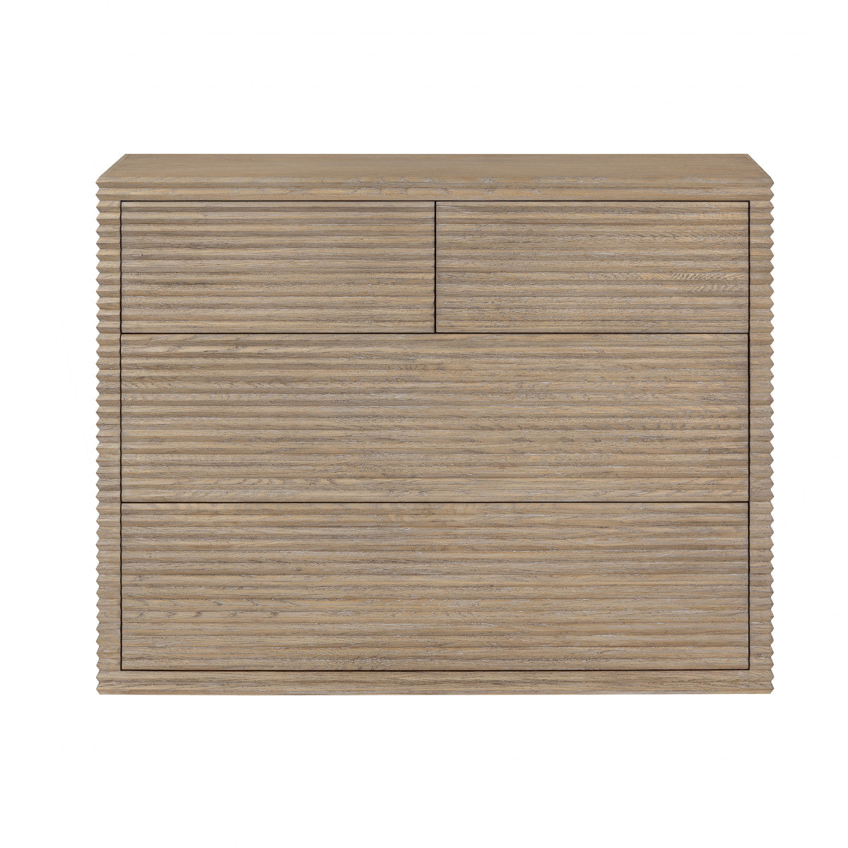 DI Designs Wickham Natural Oak Wood Ribbed Chest of Drawers | 4 Drawers