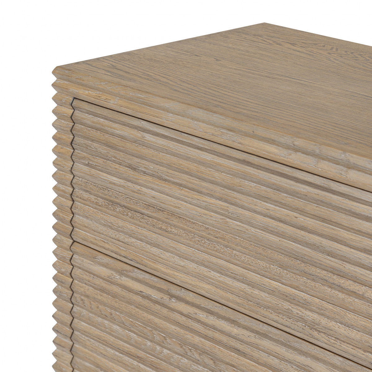 DI Designs Wickham Natural Oak Wood Ribbed Chest of Drawers | 4 Drawers