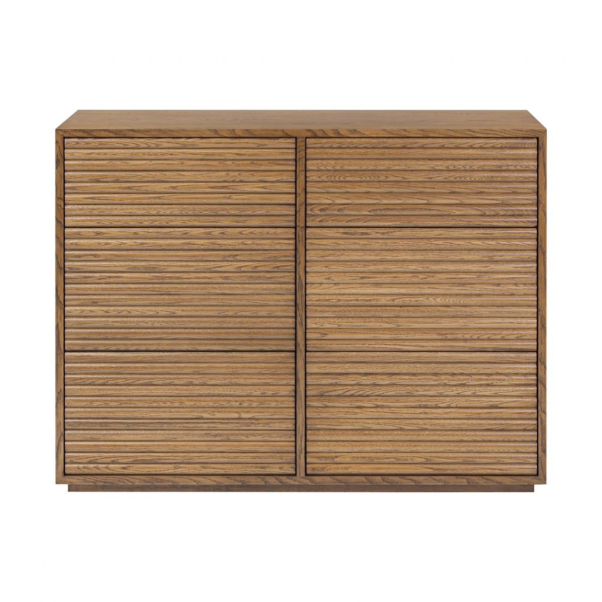 DI Designs Charlton Ribbed Walnut Oak Wood Chest of Drawers | 6 Drawers