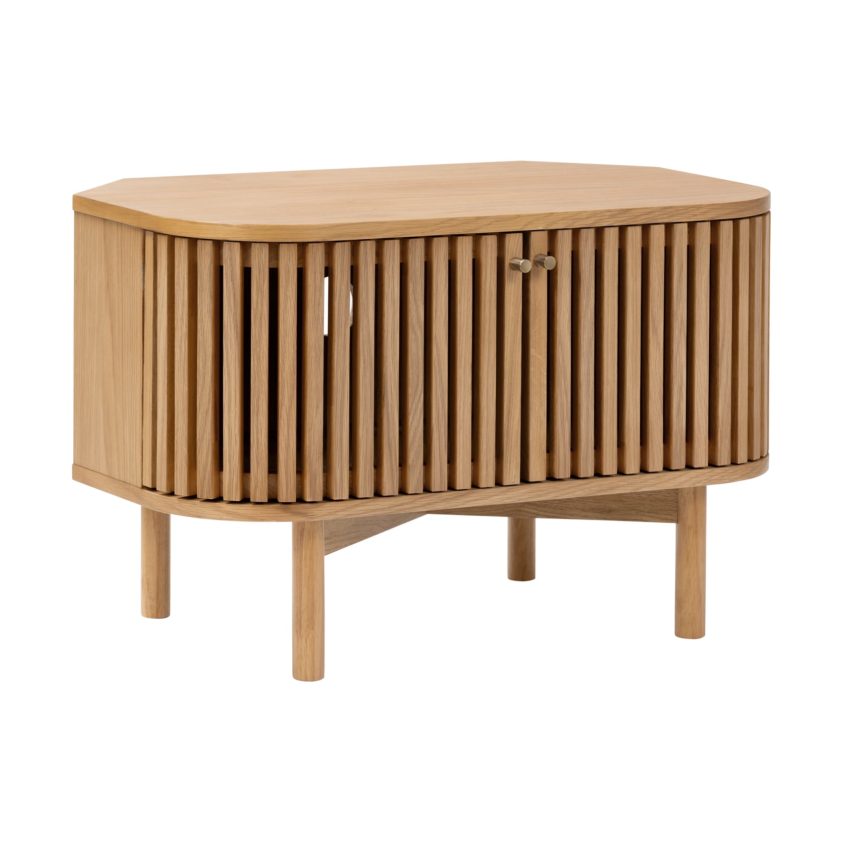 Colton Natural Wood Corner TV Unit