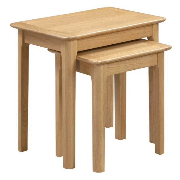 Millbrook Solid Oak Wood Side Tables Nest