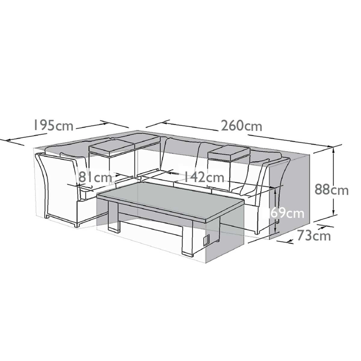 Henley Corner Dining Set Outdoor Cover