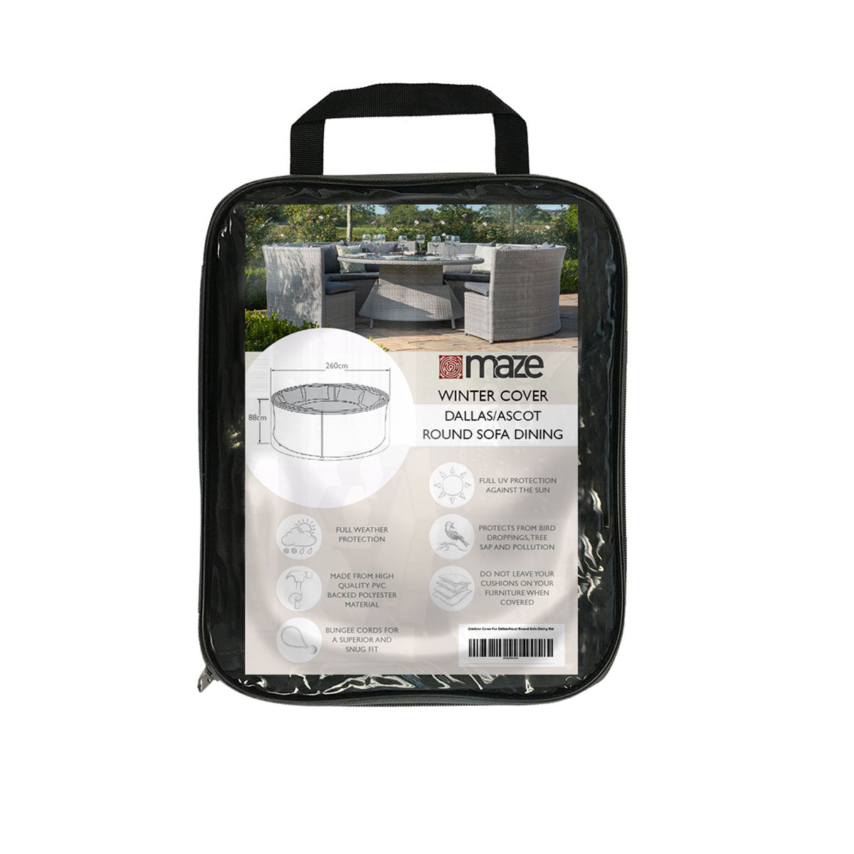 Dallas-Ascot Round Sofa Dining Set Outdoor Cover