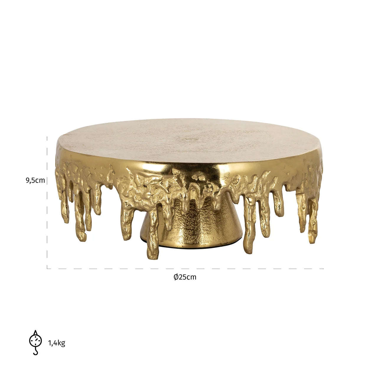 Richmond Interiors Carmona Dripping Paint Gold Cakeplate
