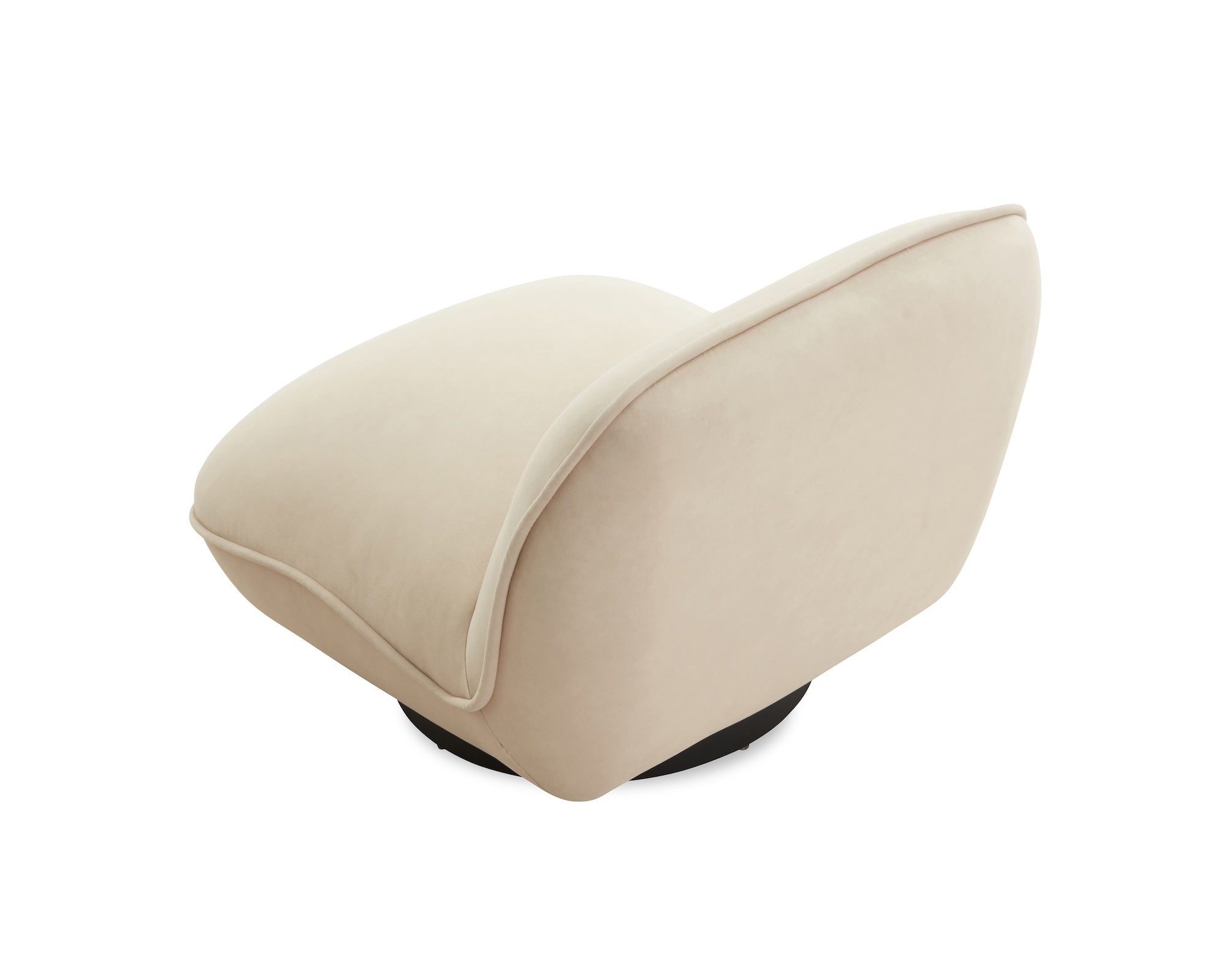 Algar Hopper Desert Chenille and Matt Black Metal Swivel Armchair Crib 5