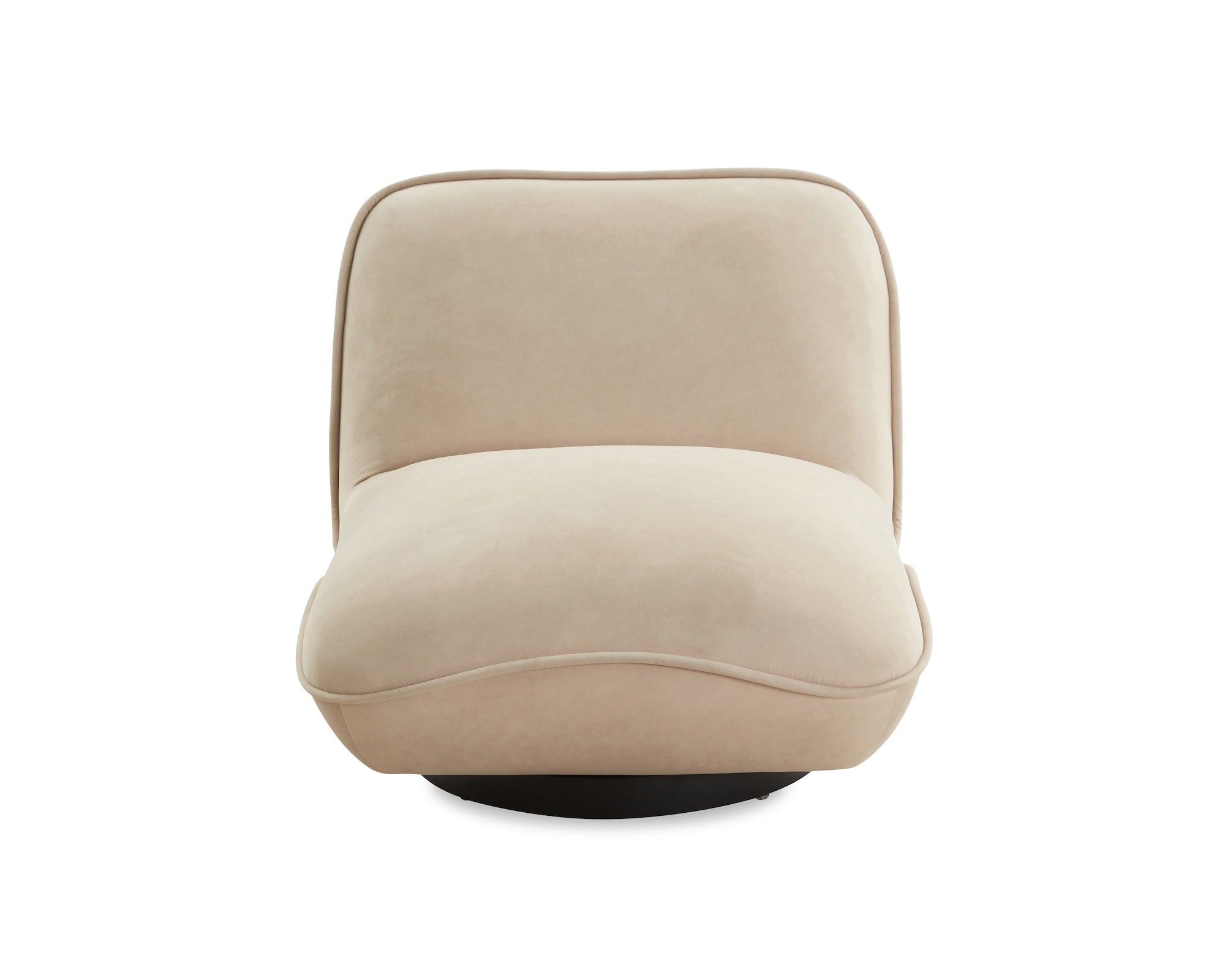Algar Hopper Desert Chenille and Matt Black Metal Swivel Armchair Crib 5