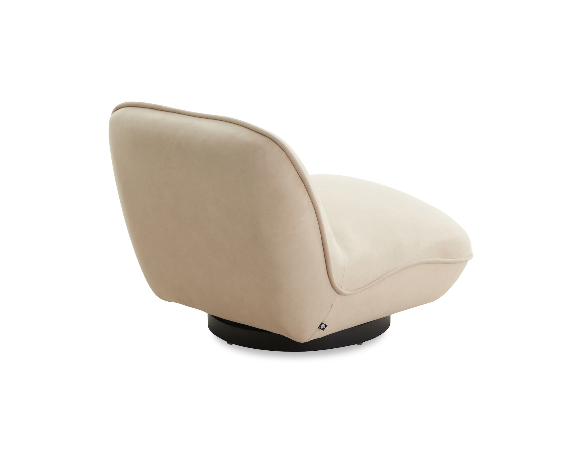 Algar Hopper Desert Chenille and Matt Black Metal Swivel Armchair Crib 5