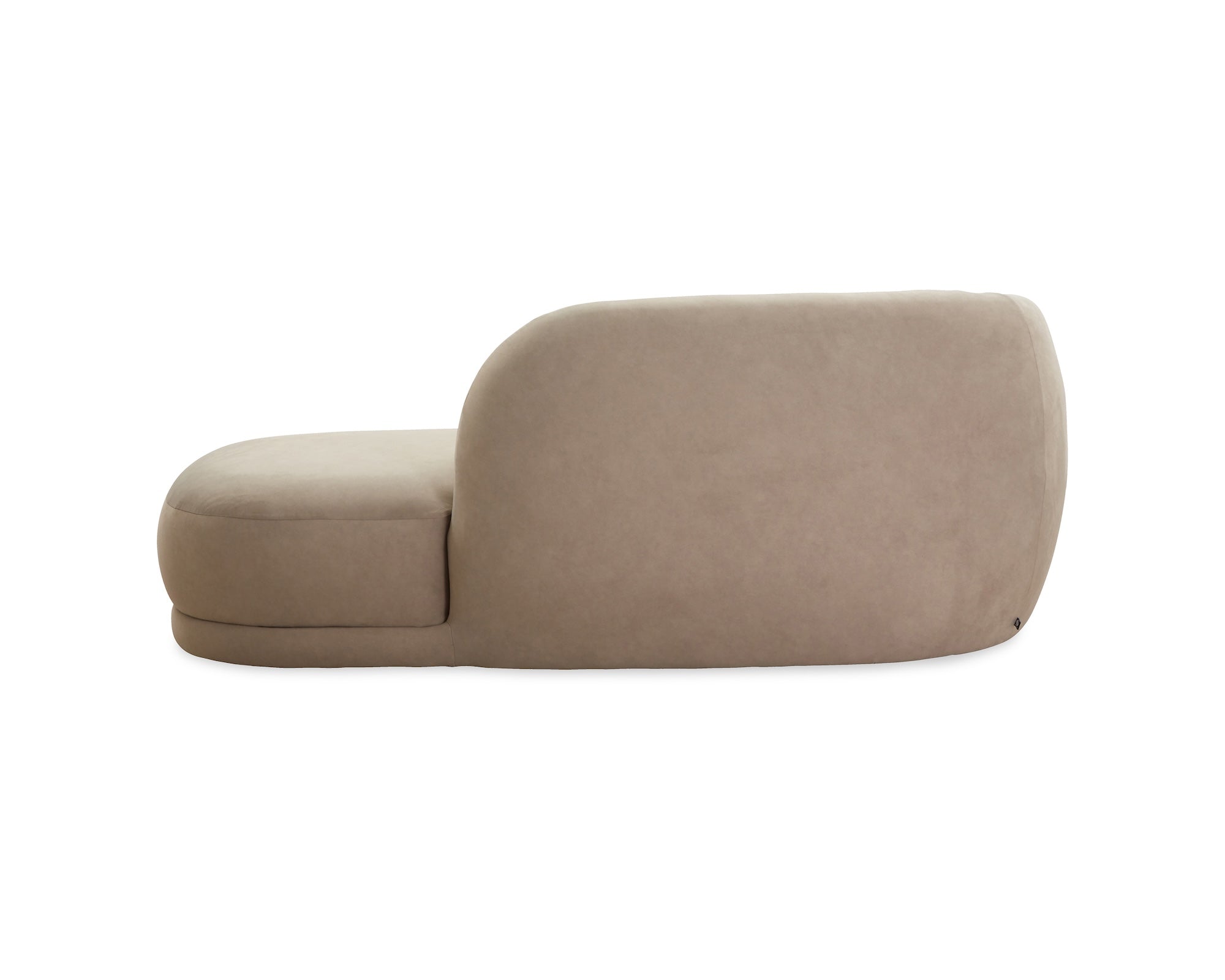 Curva Hopper Taupe Velvet Chaise Sofa Crib 5