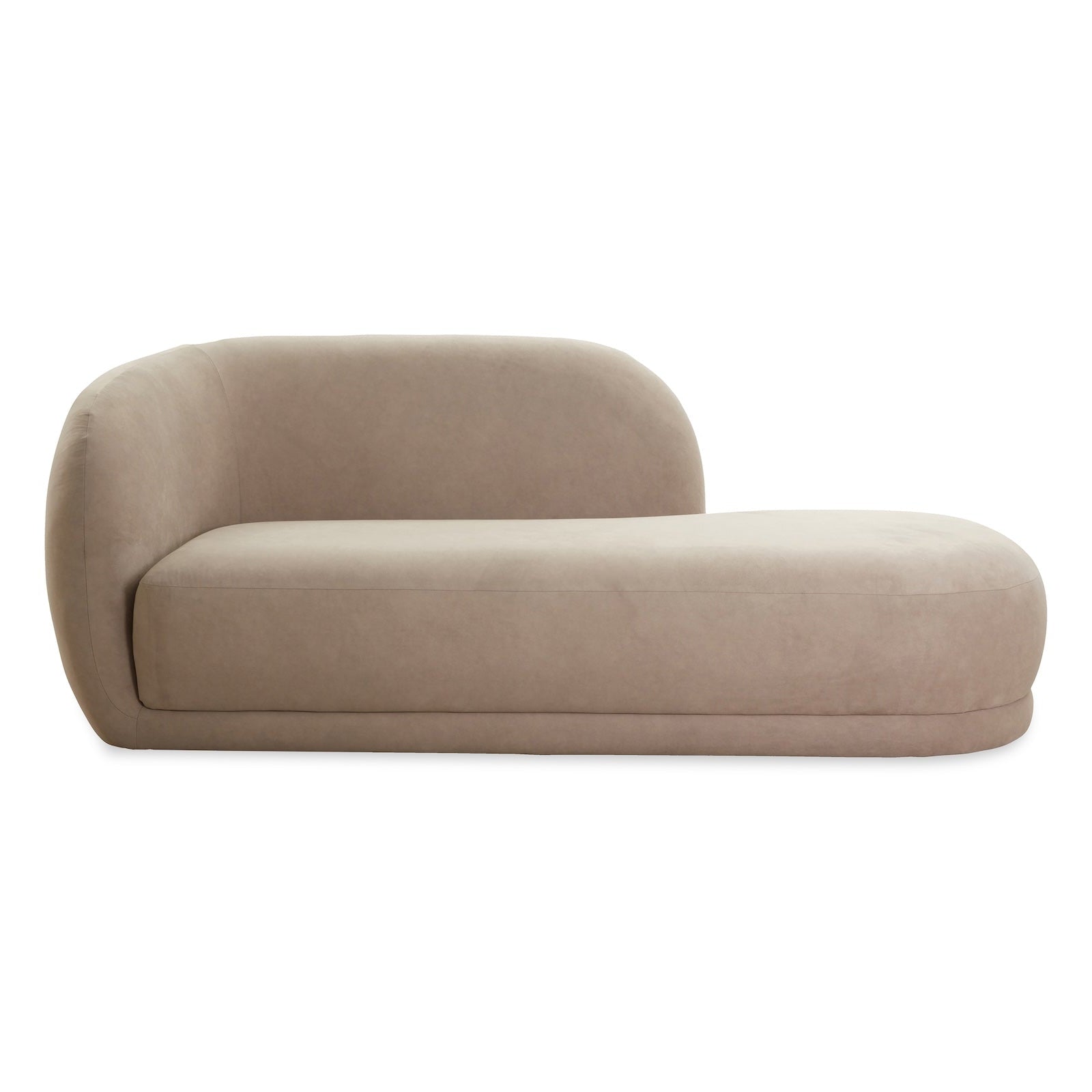 Curva Hopper Taupe Velvet Chaise Sofa Crib 5