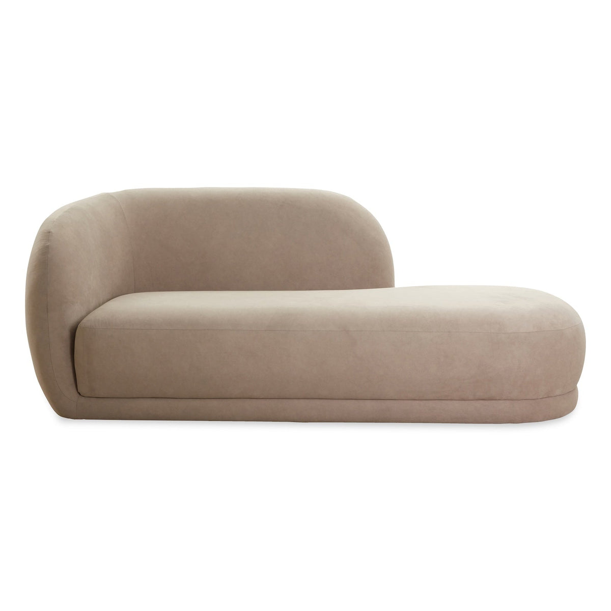 Curva Hopper Taupe Velvet Chaise Sofa Crib 5
