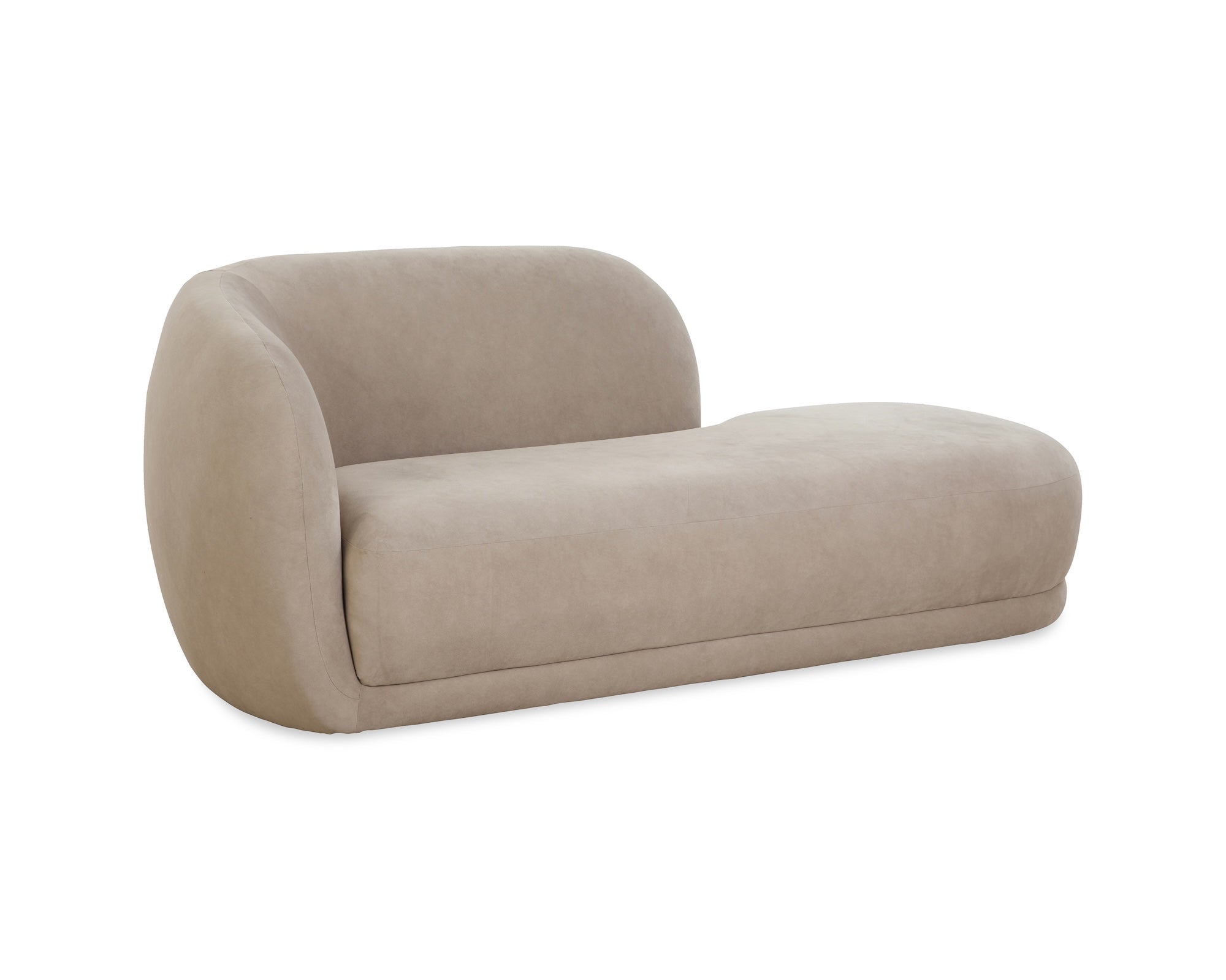 Curva Hopper Taupe Velvet Chaise Sofa Crib 5