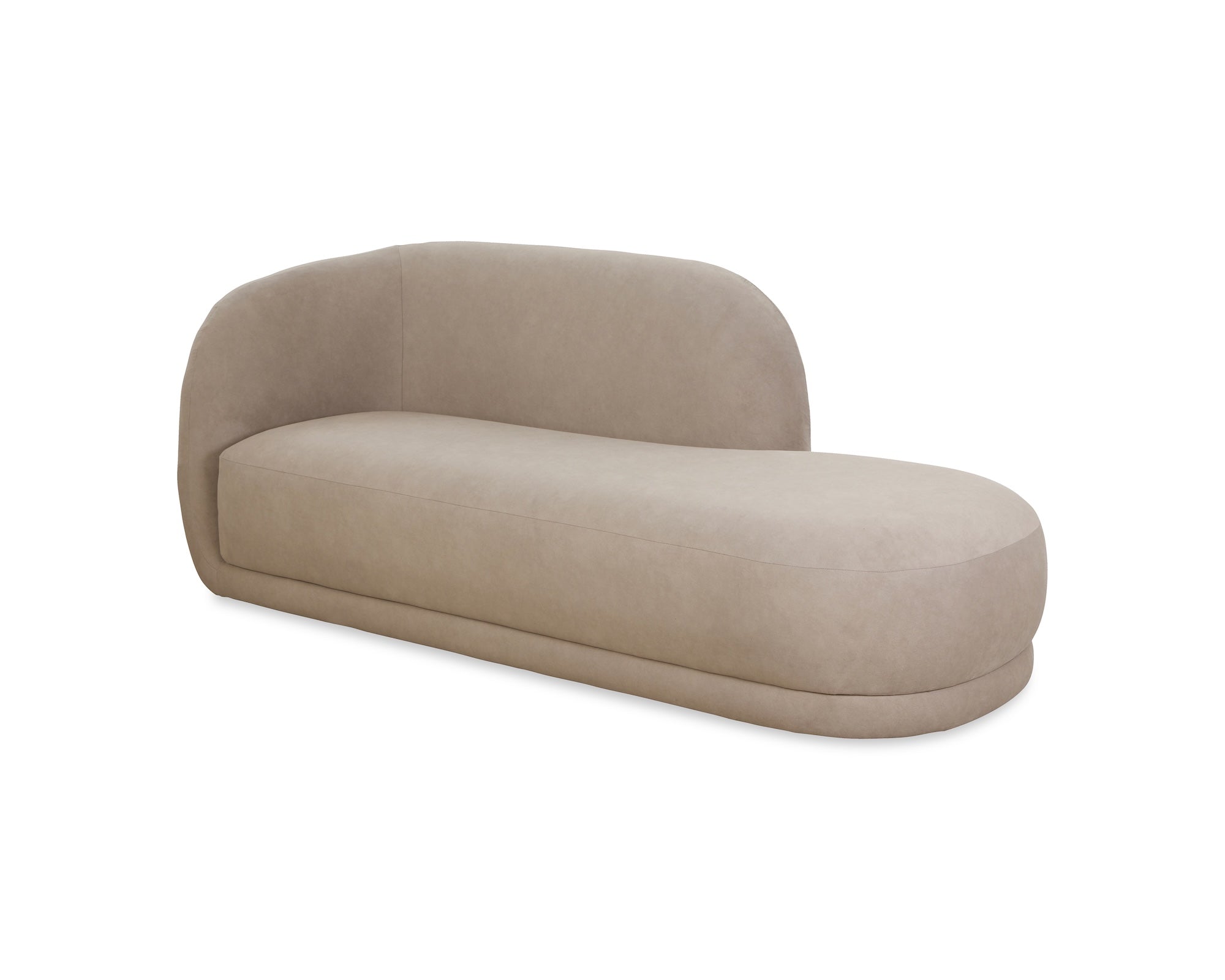 Curva Hopper Taupe Velvet Chaise Sofa Crib 5