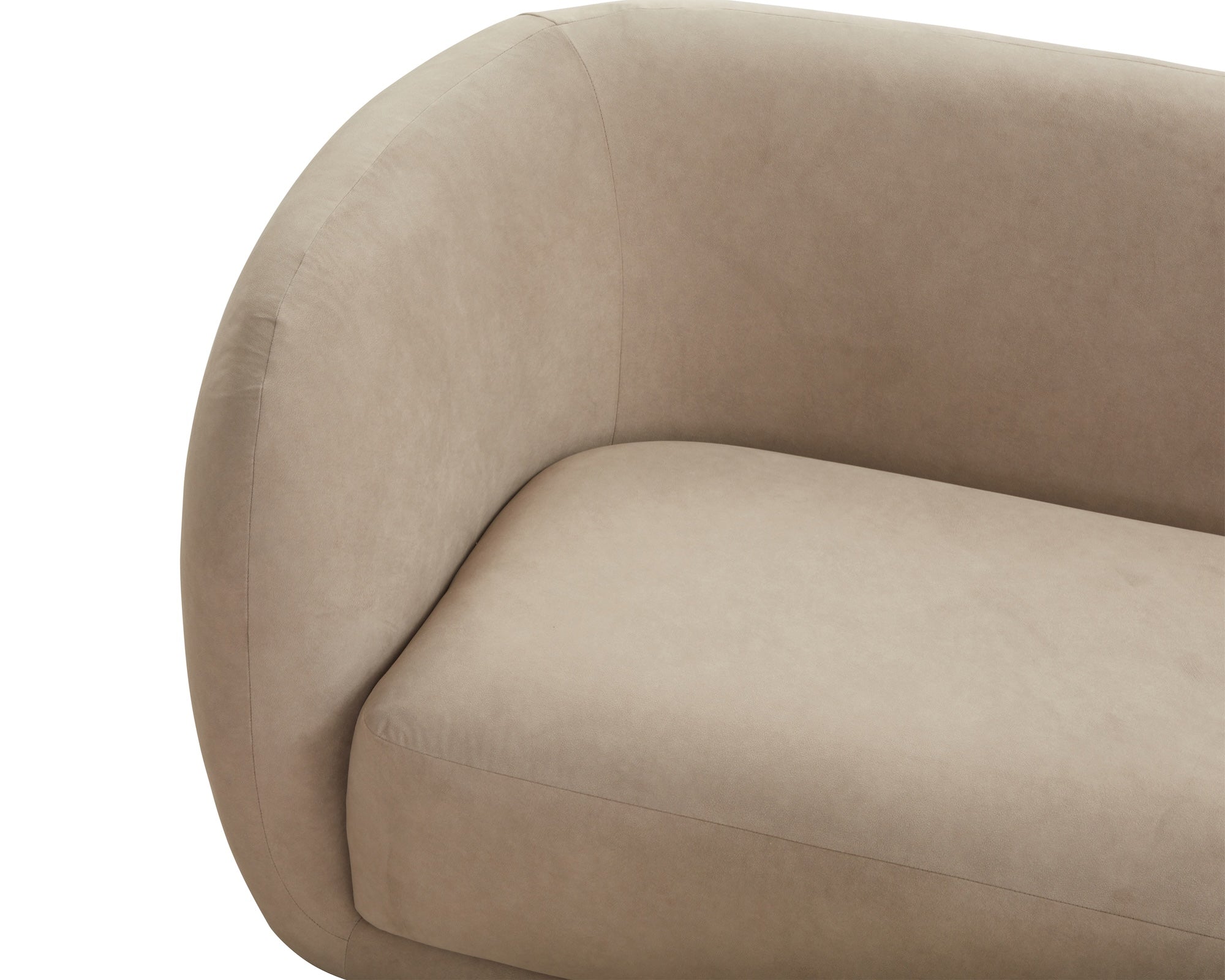 Curva Hopper Taupe Velvet Chaise Sofa Crib 5