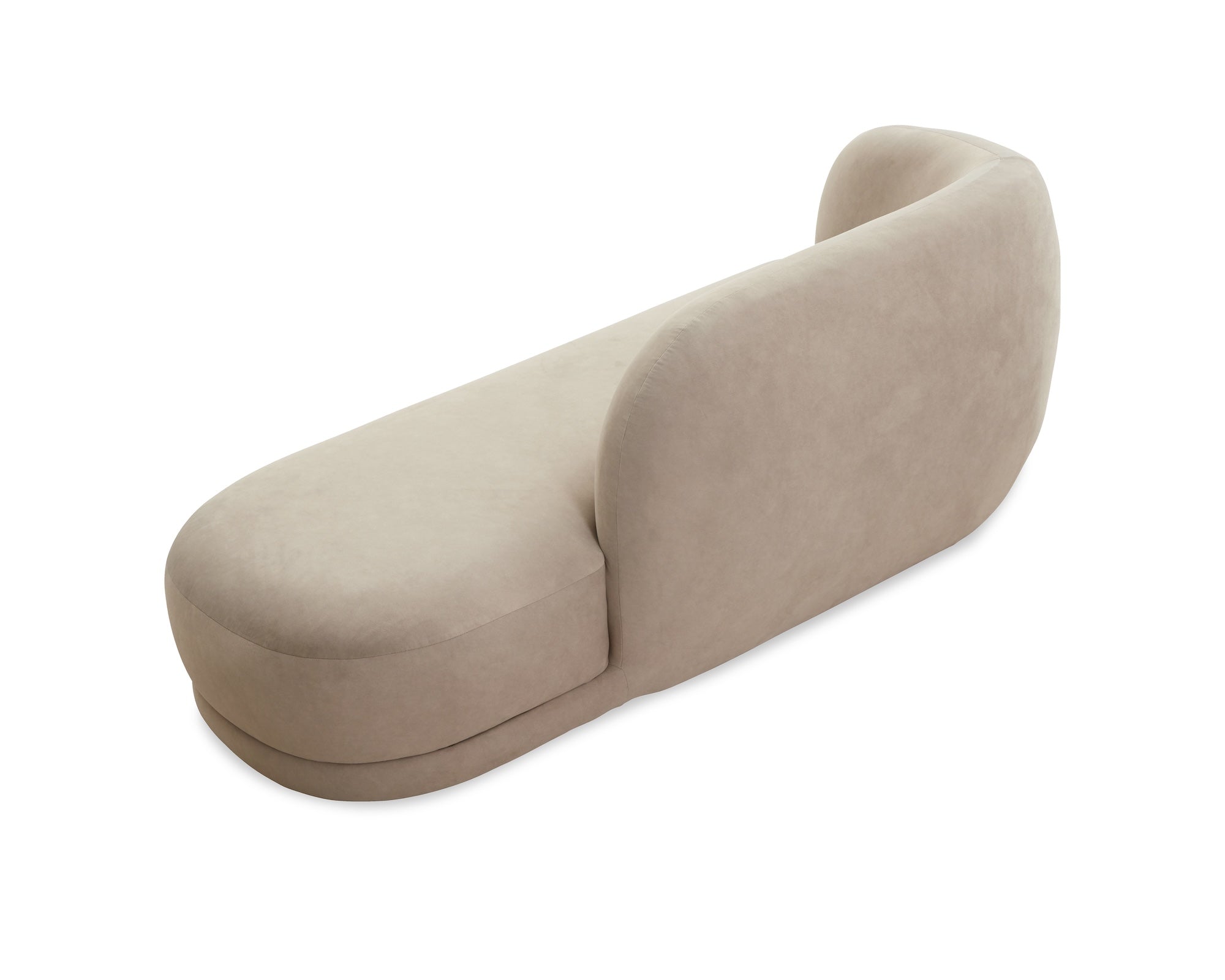 Curva Hopper Taupe Velvet Chaise Sofa Crib 5
