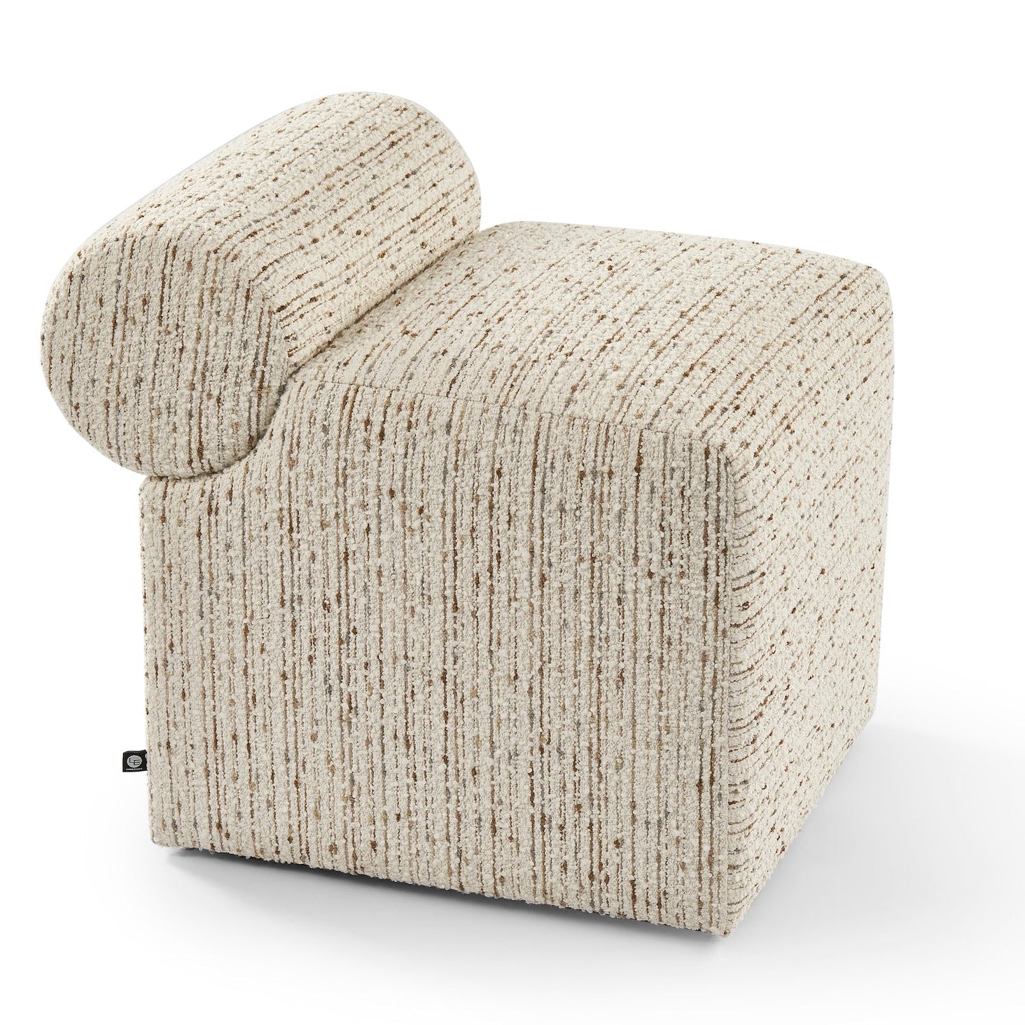 Lecco Gloria Natural Chenille Footstool