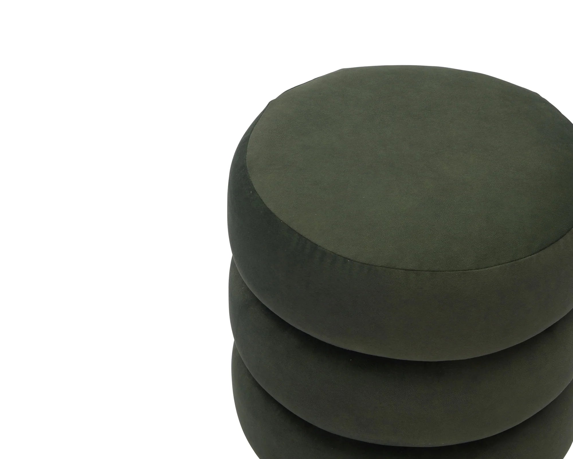 Trace Hopper Moss Velvet Mid Brown Oak Solid Wood Footstool