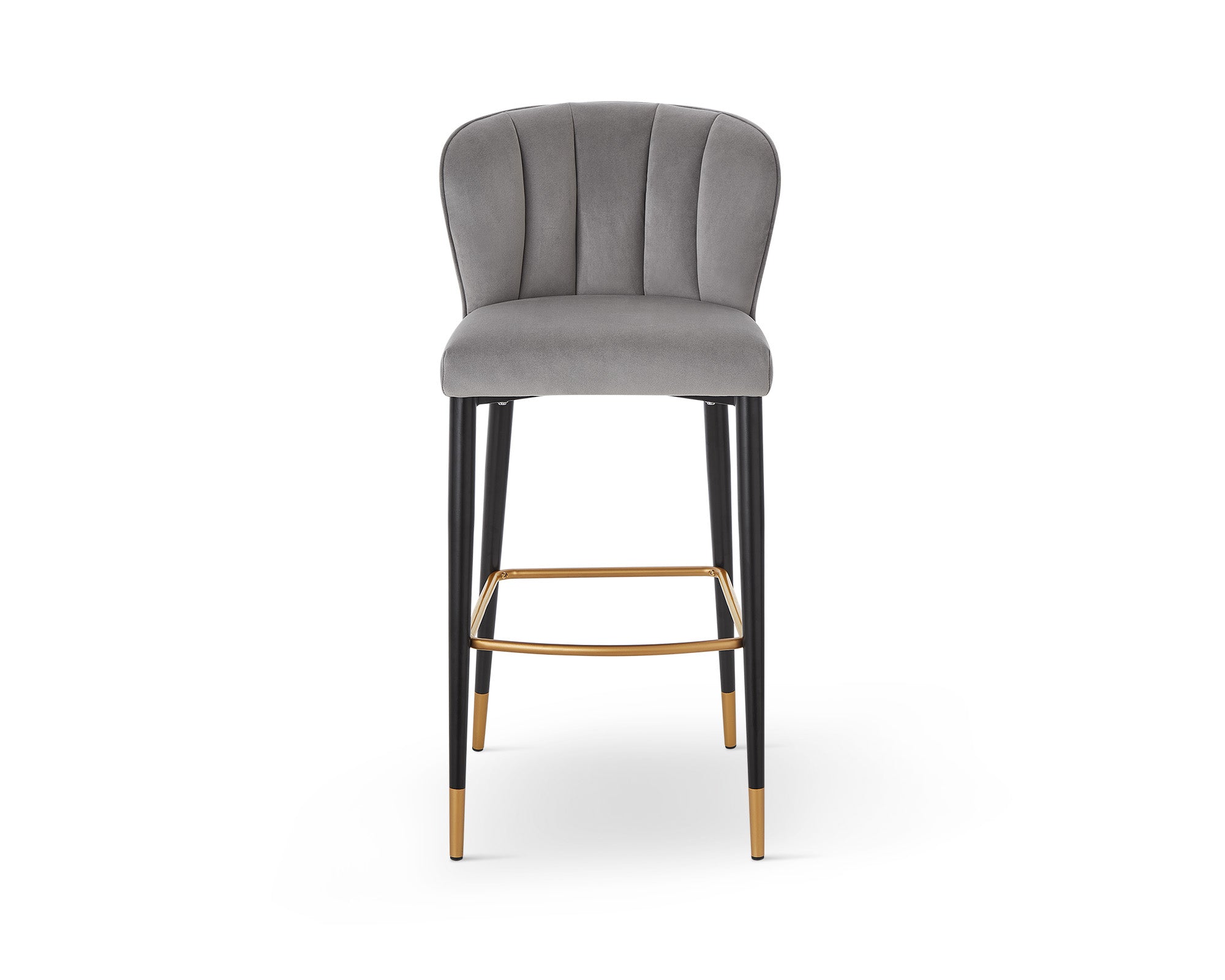 Maya Megan Grey Velvet Bar Stool