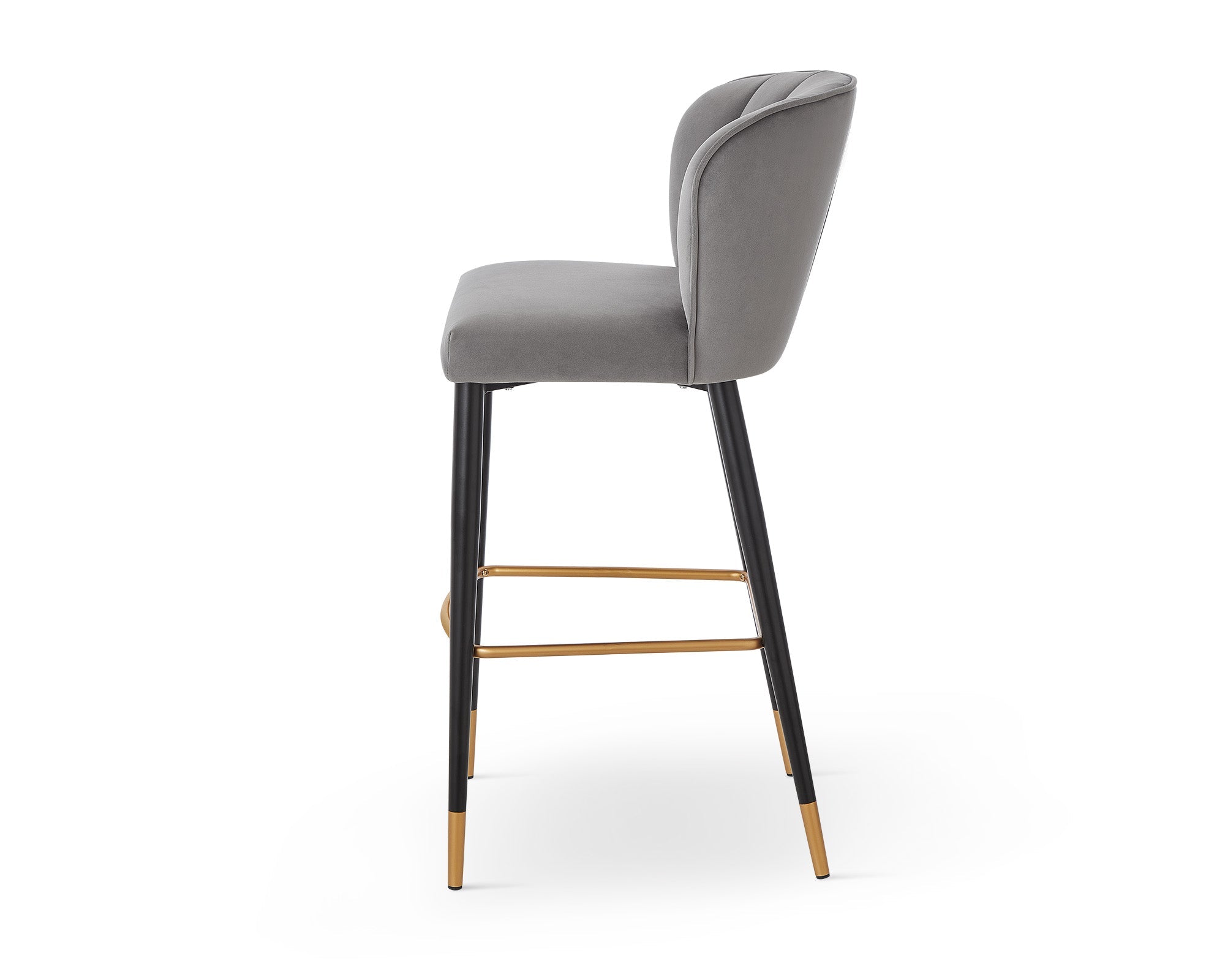 Maya Megan Grey Velvet Bar Stool