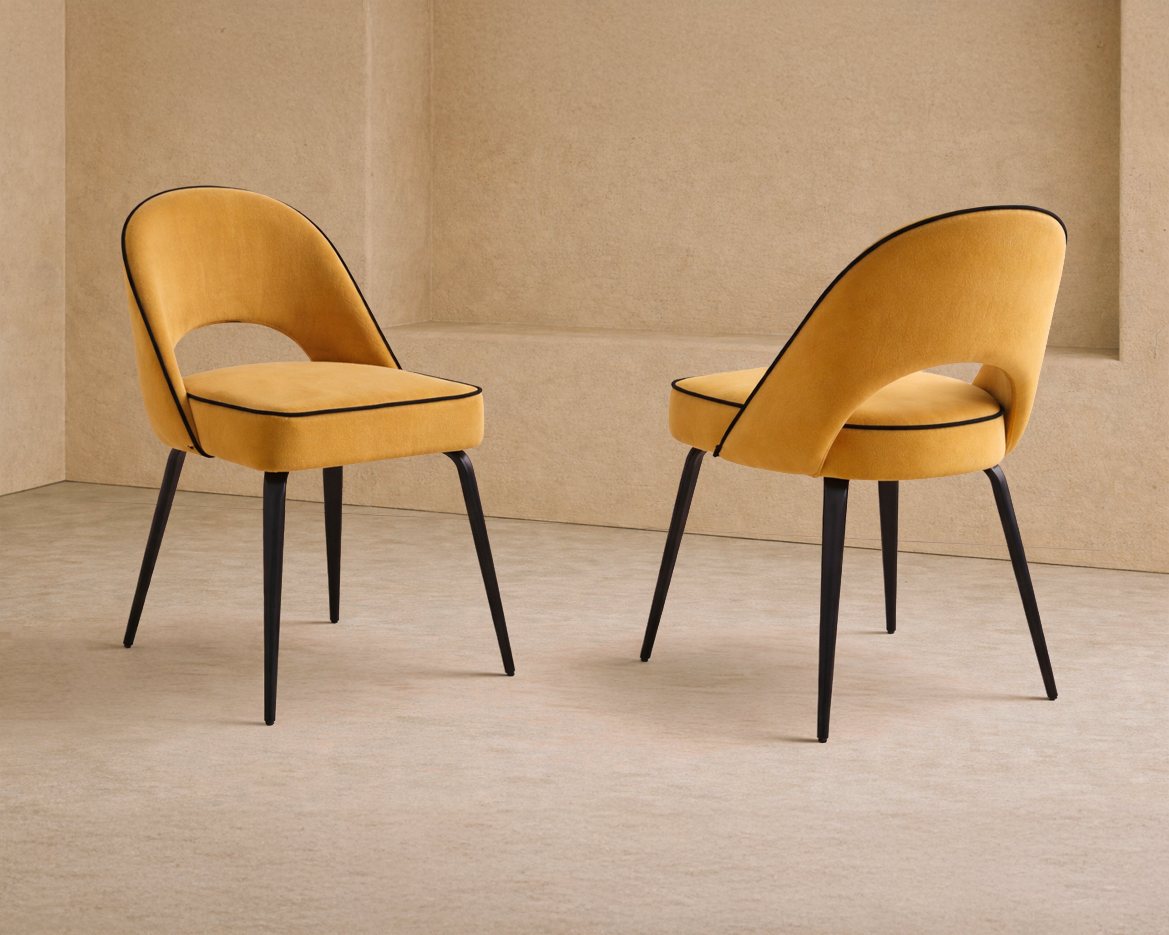 Yves Dining Chair  set of 2 - Megan Mustard