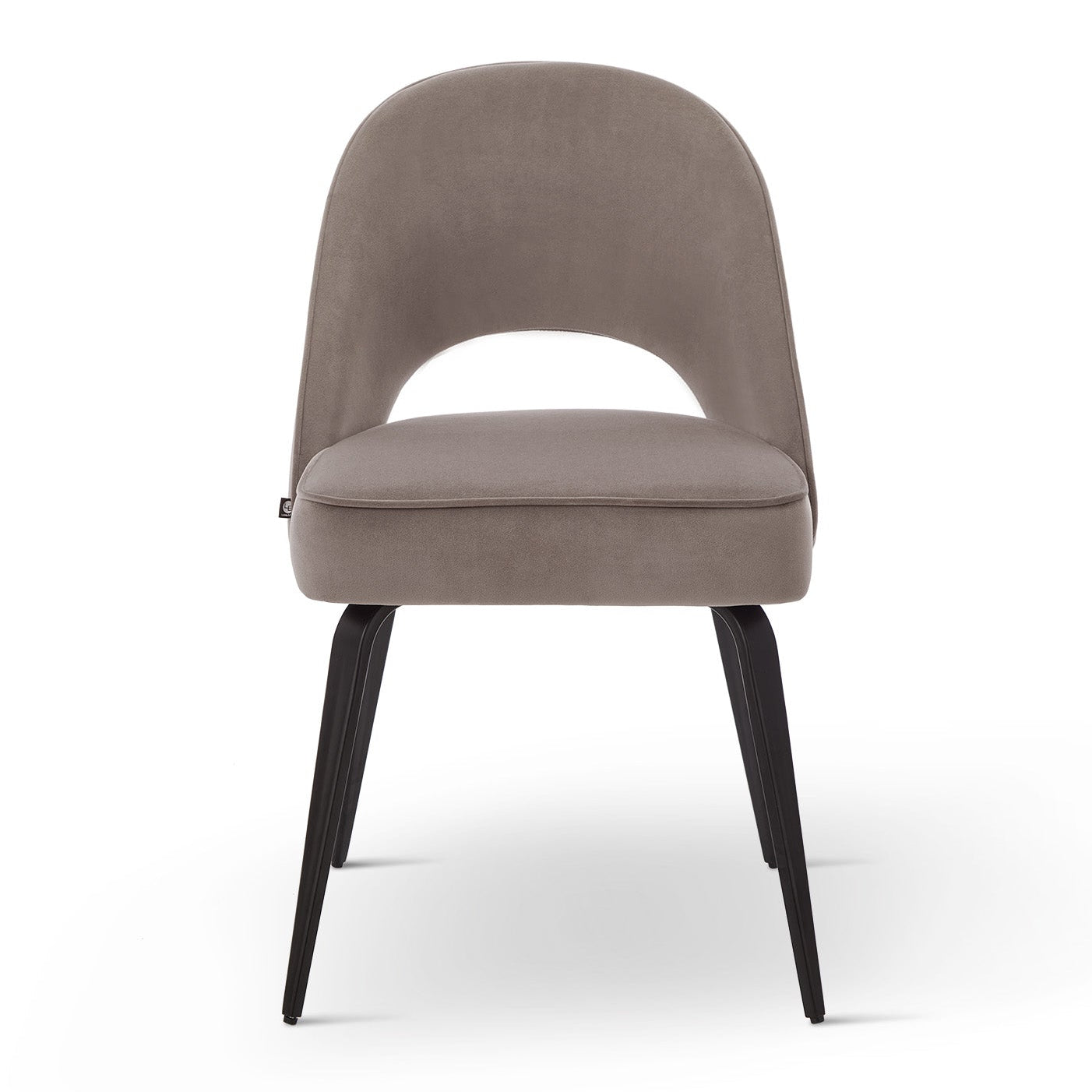 Set of 2 Yves Megan Mink Velvet Dining Chairs