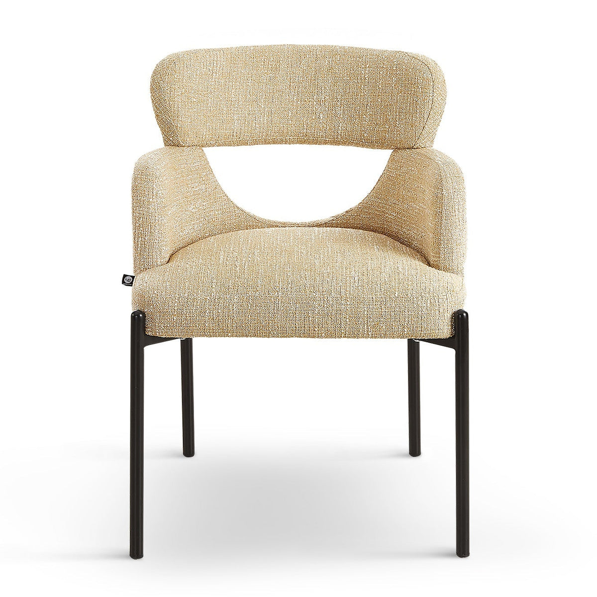 Set of 2 Aga Field Sand Linen Look Dining Chairs