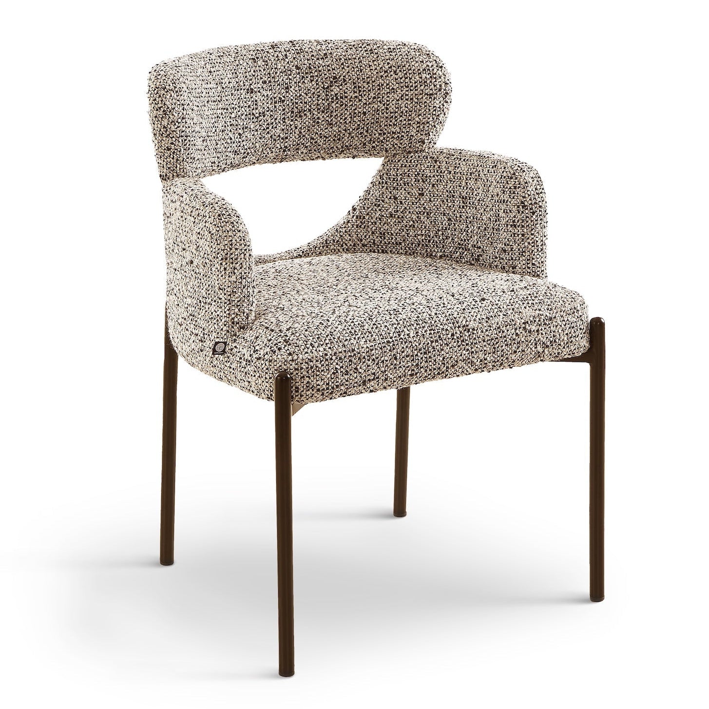 Set of 2 Aga Dexter Sparkle Stone Linen Look Dining Chairs