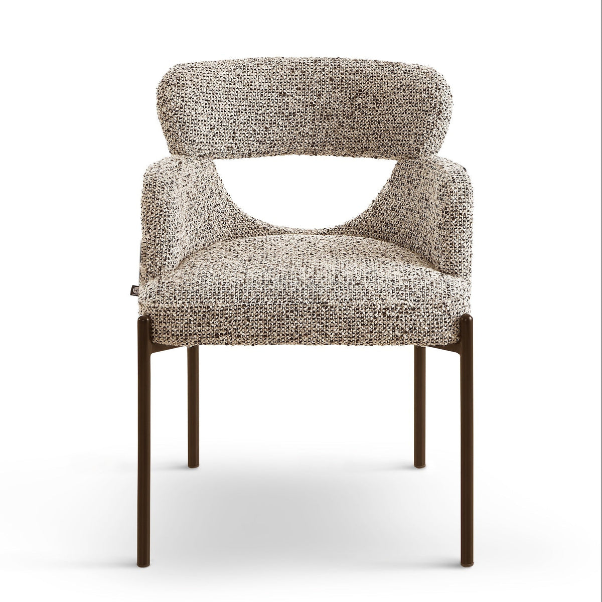 Set of 2 Aga Dexter Sparkle Stone Linen Look Dining Chairs